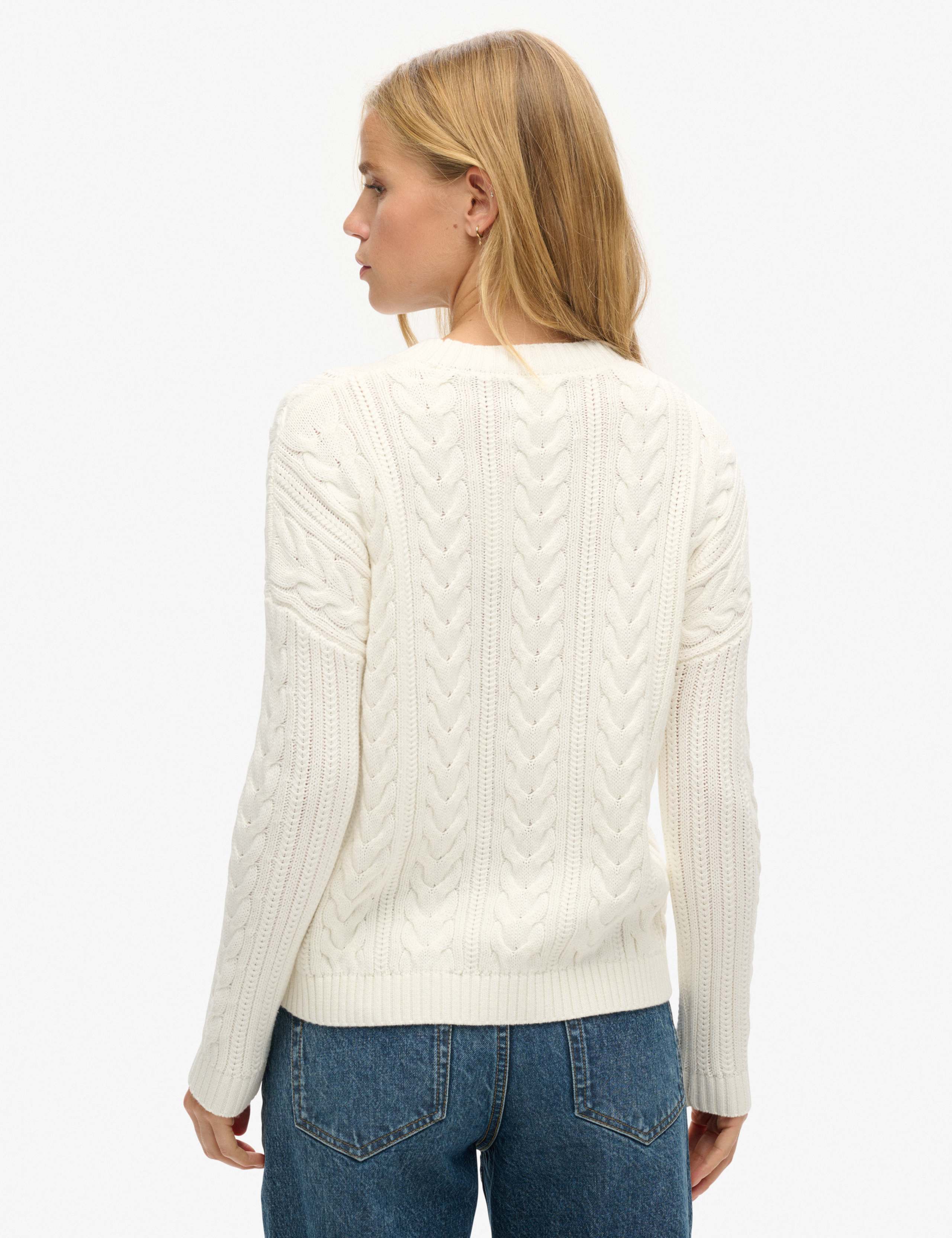 Pure Cotton Cable Knit Relaxed Jumper 3 of 4