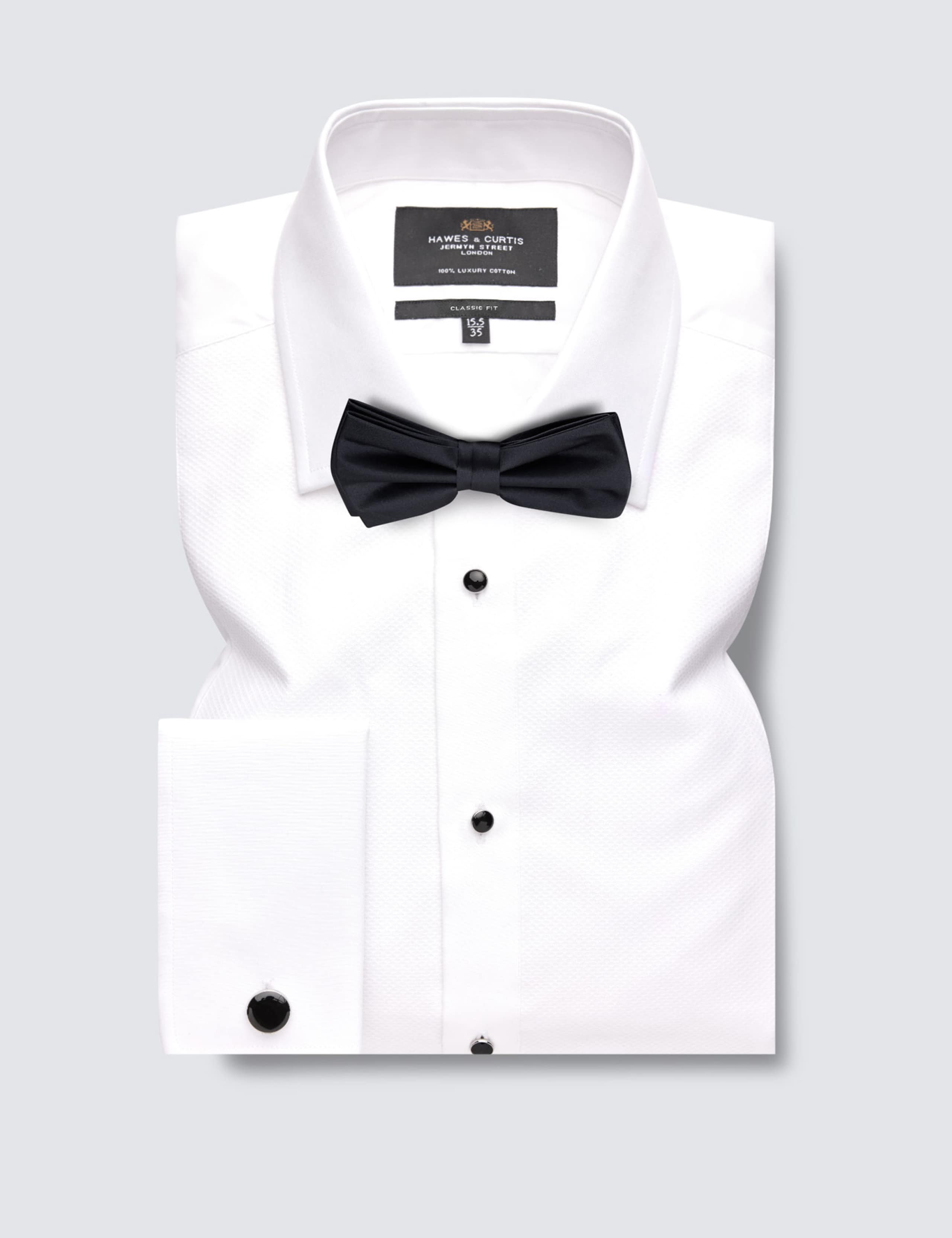 Classic Fit Easy Iron Pure Cotton Textured Dinner Shirt 2 of 3