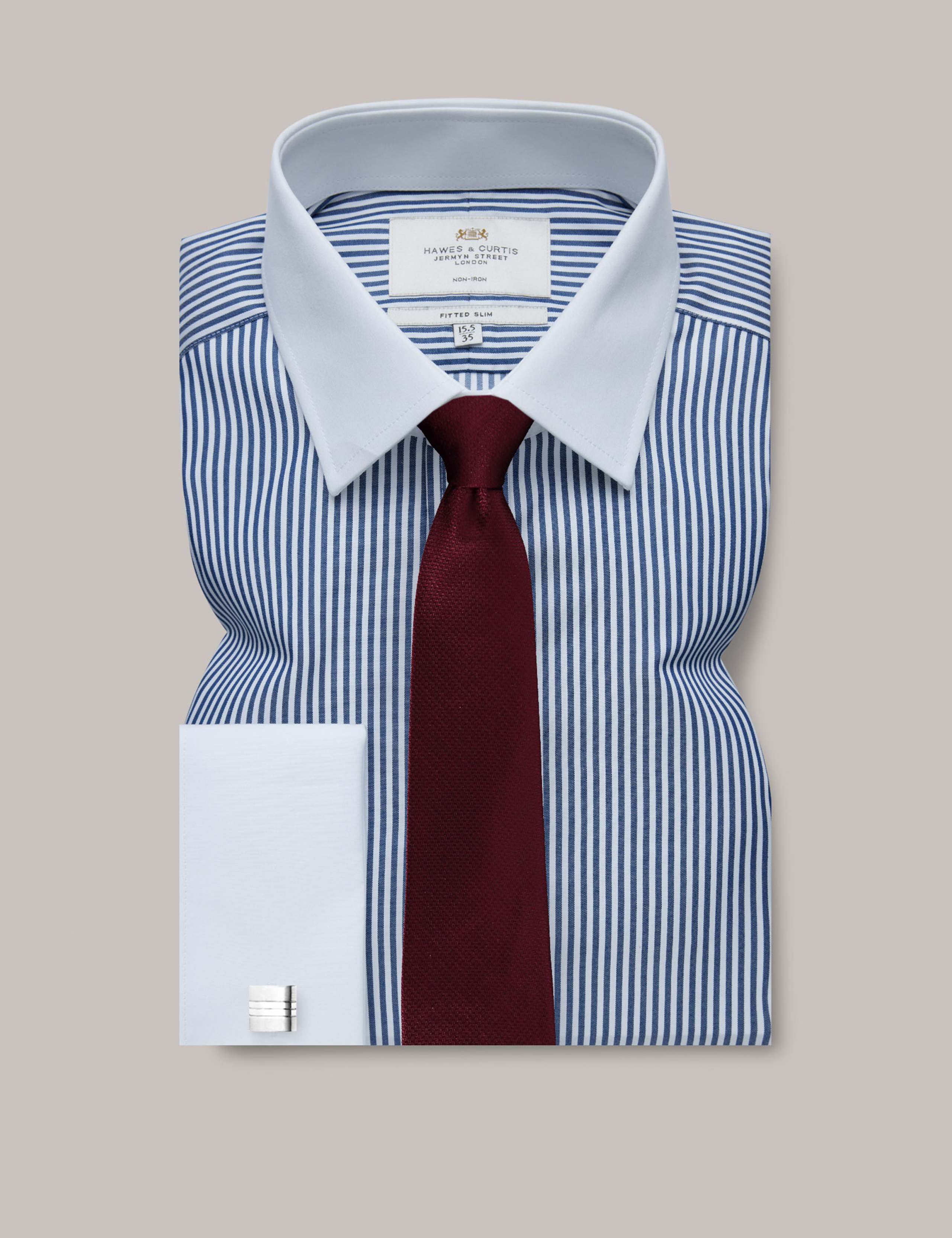 Fitted Slim Non Iron Pure Cotton Striped Shirt 2 of 3