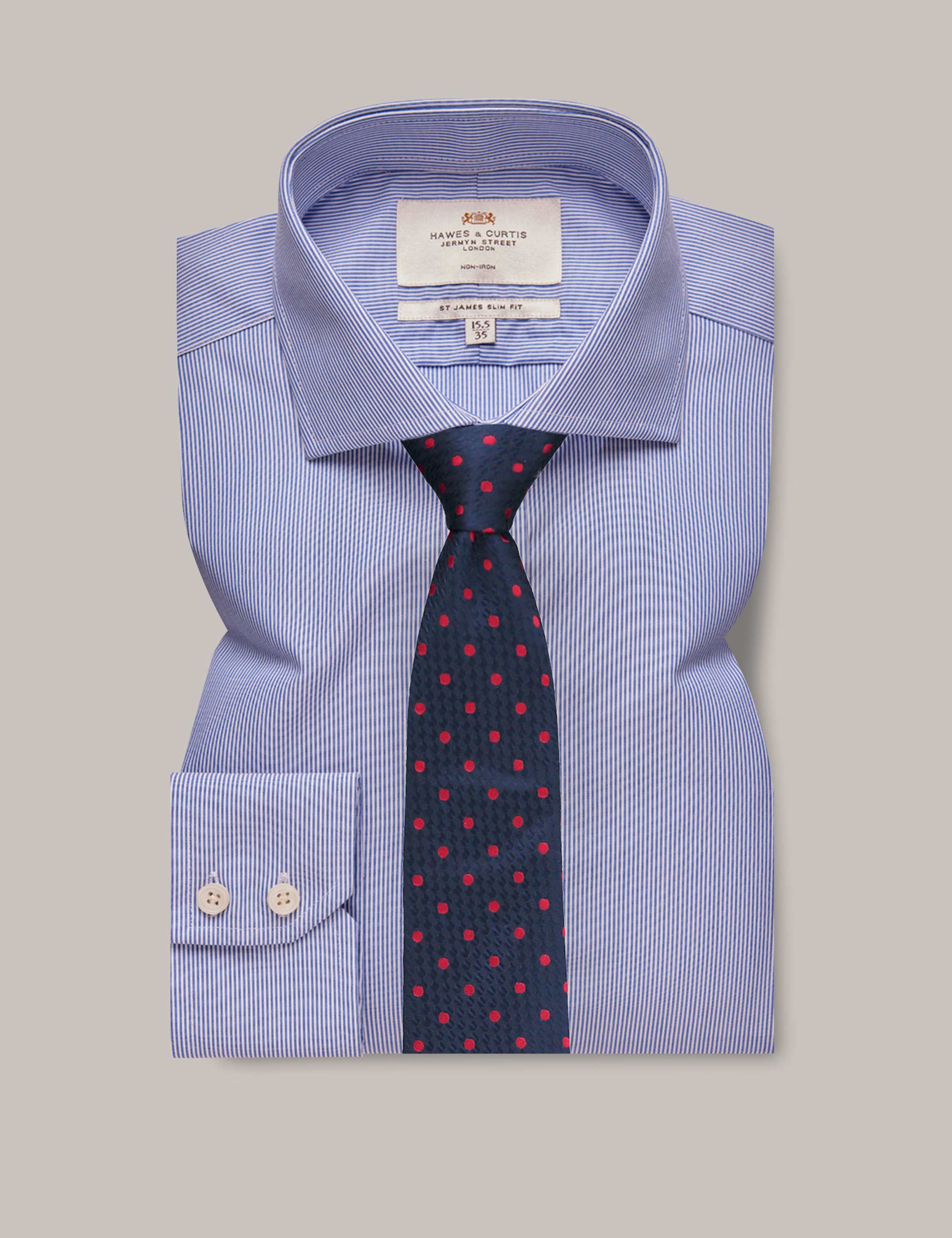 Slim Fit Non Iron Pure Cotton Striped Shirt 2 of 3