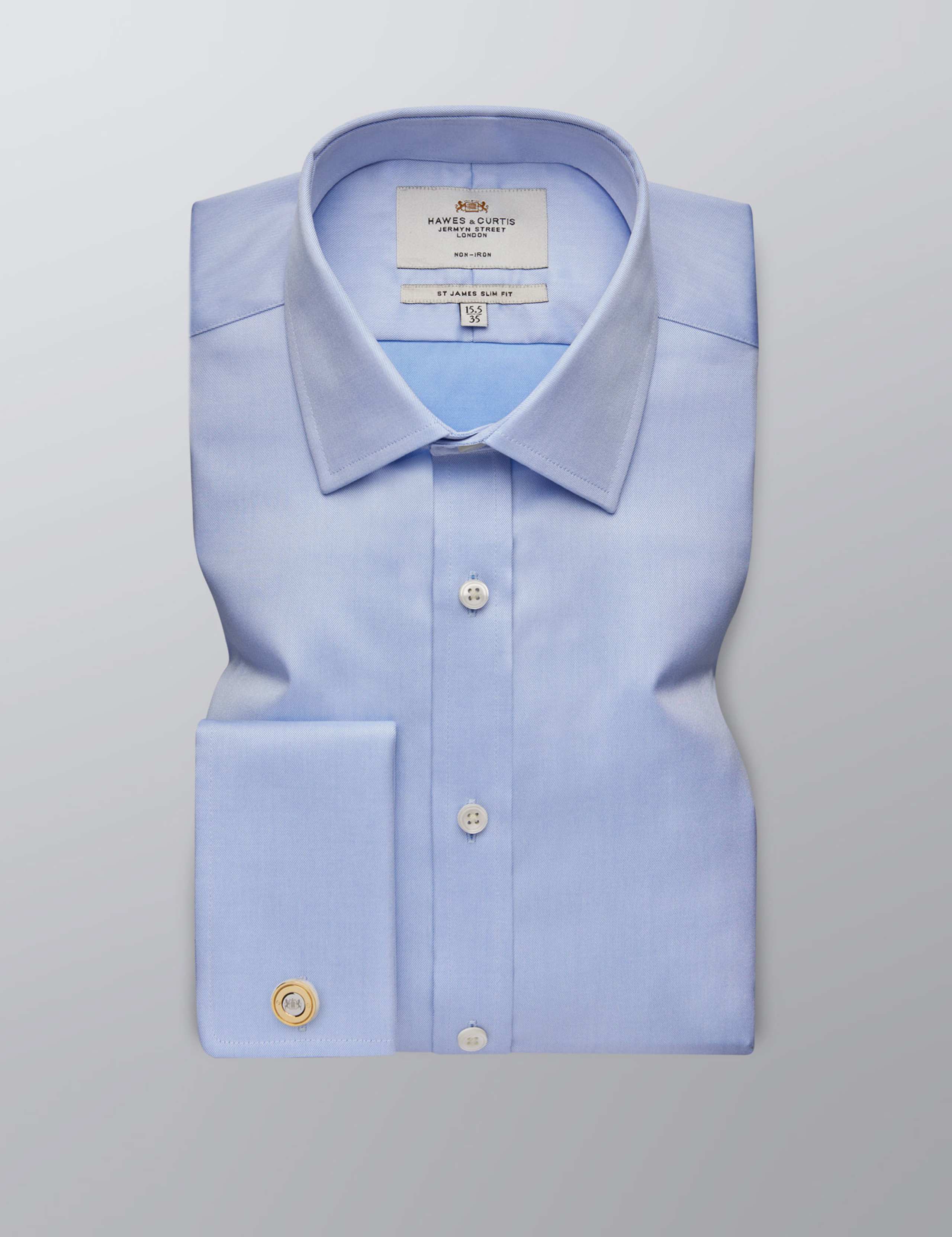 Slim Fit Non Iron Pure Cotton Twill Shirt 1 of 3