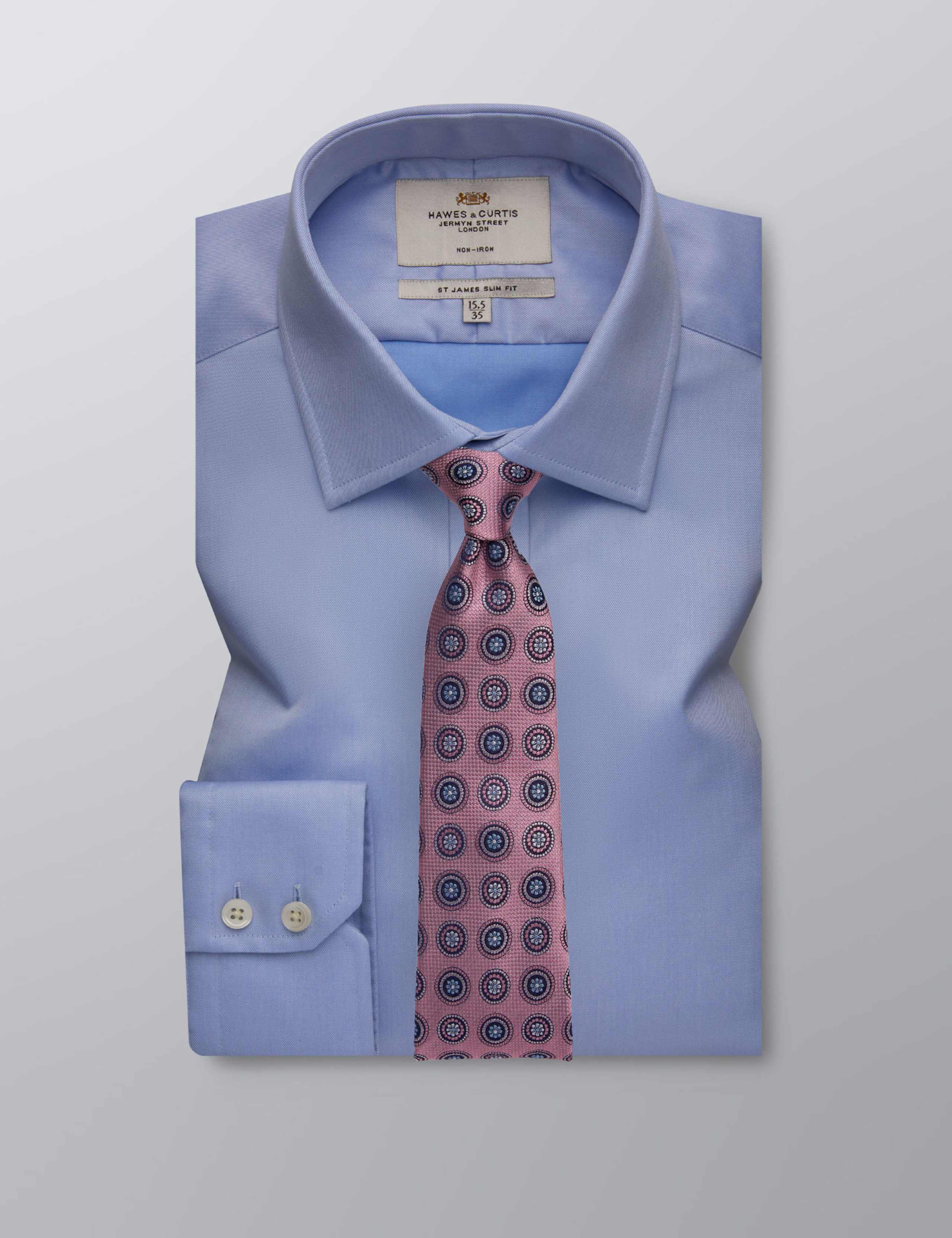 Slim Fit Non Iron Pure Cotton Twill Shirt 2 of 3