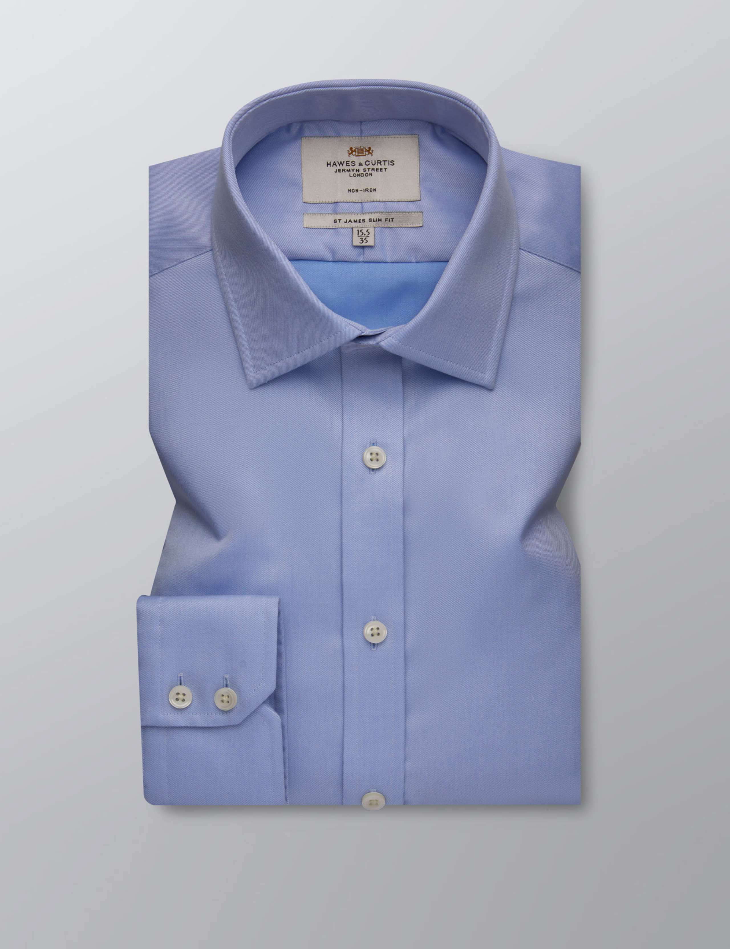 Slim Fit Non Iron Pure Cotton Twill Shirt 1 of 3