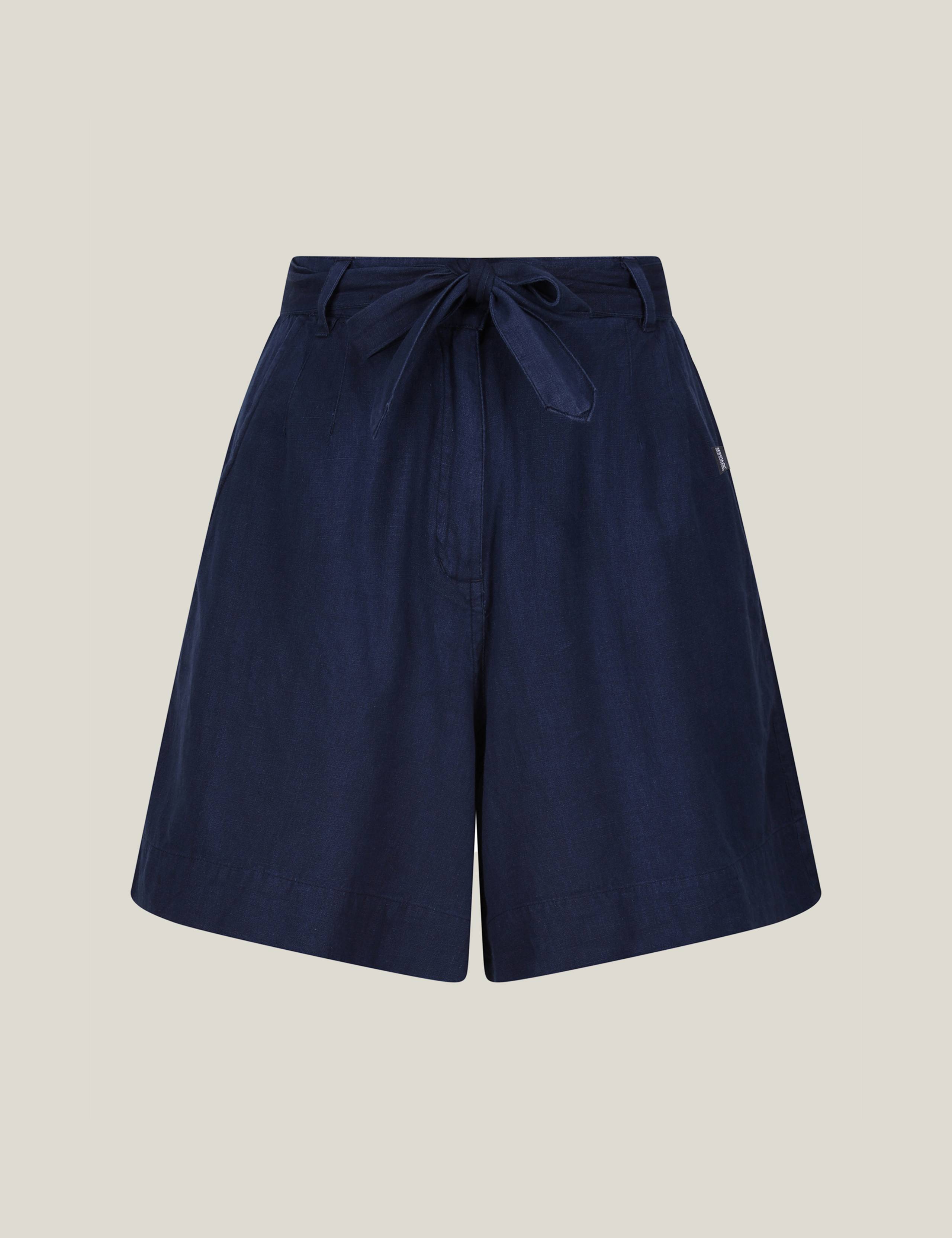 Sabela Cotton Rich Paperbag Shorts with Linen 2 of 5