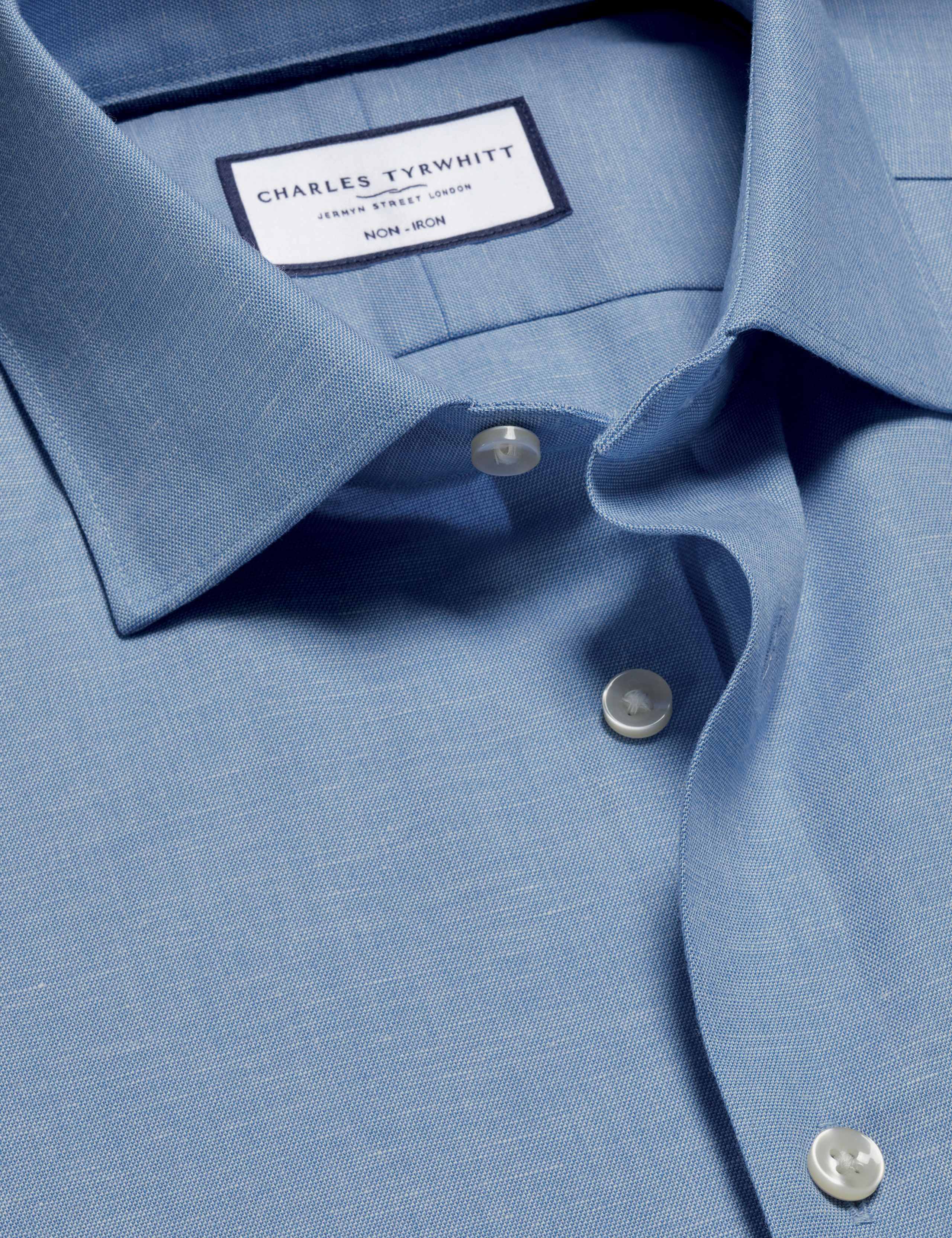 Slim Fit Non Iron Cotton Linen Blend Shirt 4 of 5