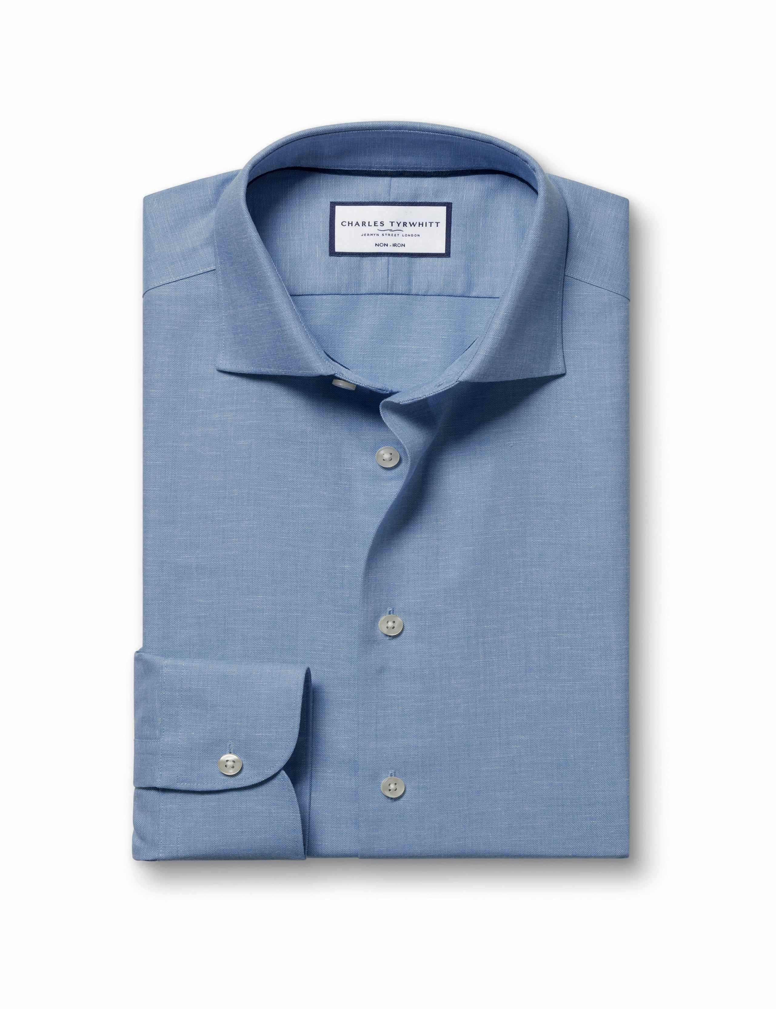 Slim Fit Non Iron Cotton Linen Blend Shirt 2 of 5