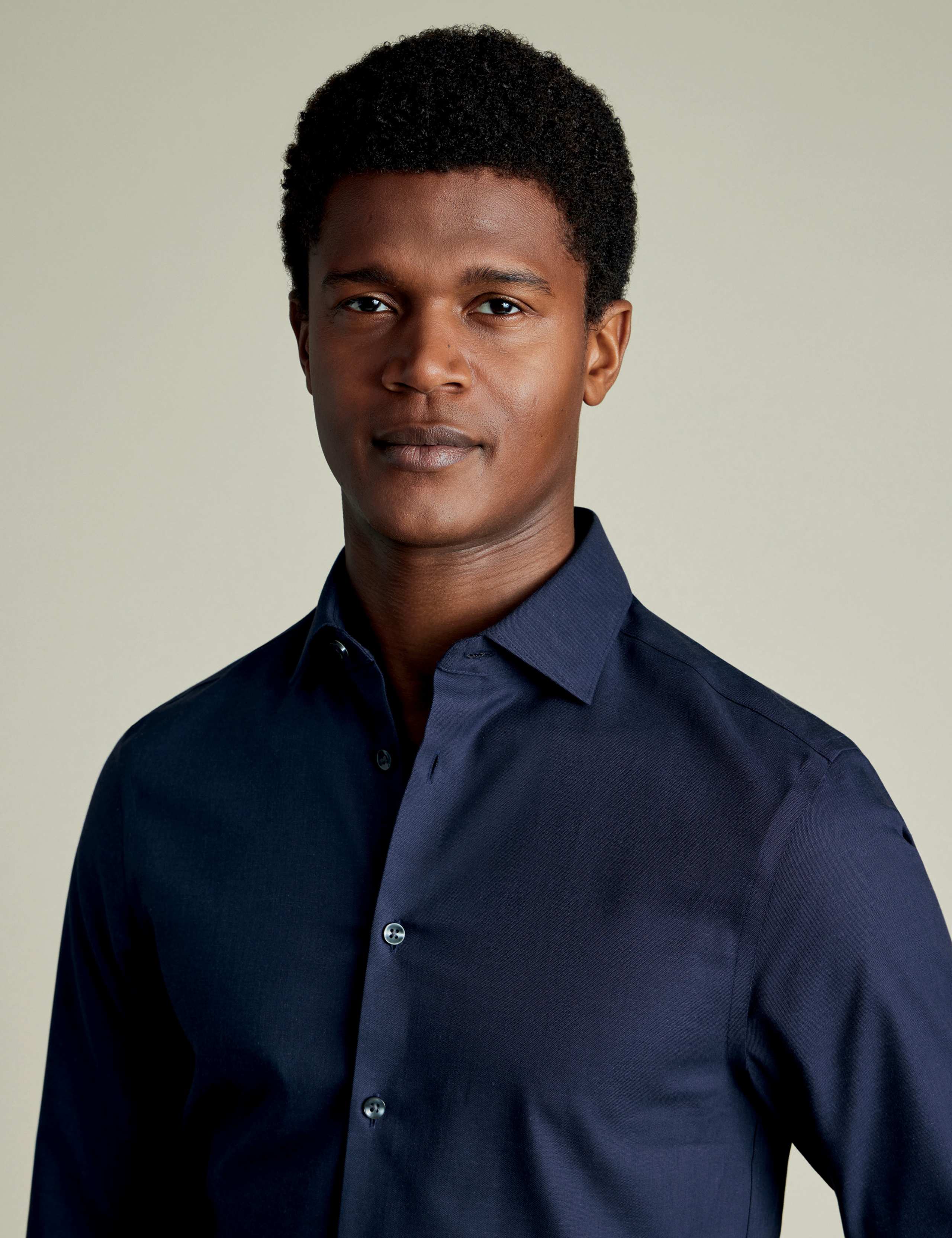 Slim Fit Non Iron Cotton Linen Blend Shirt 3 of 5