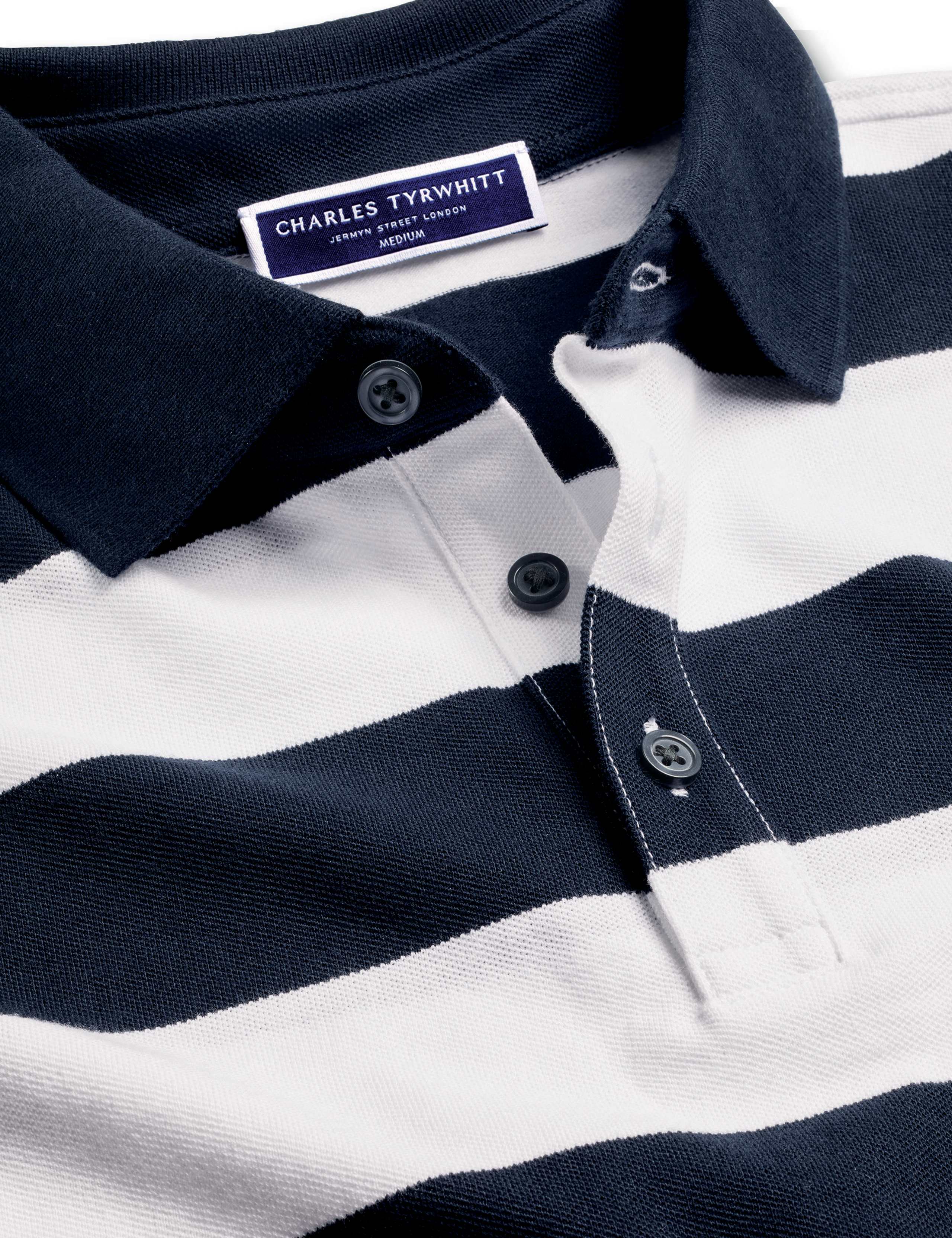 Cotton Rich Pique Striped Polo Shirt 4 of 5