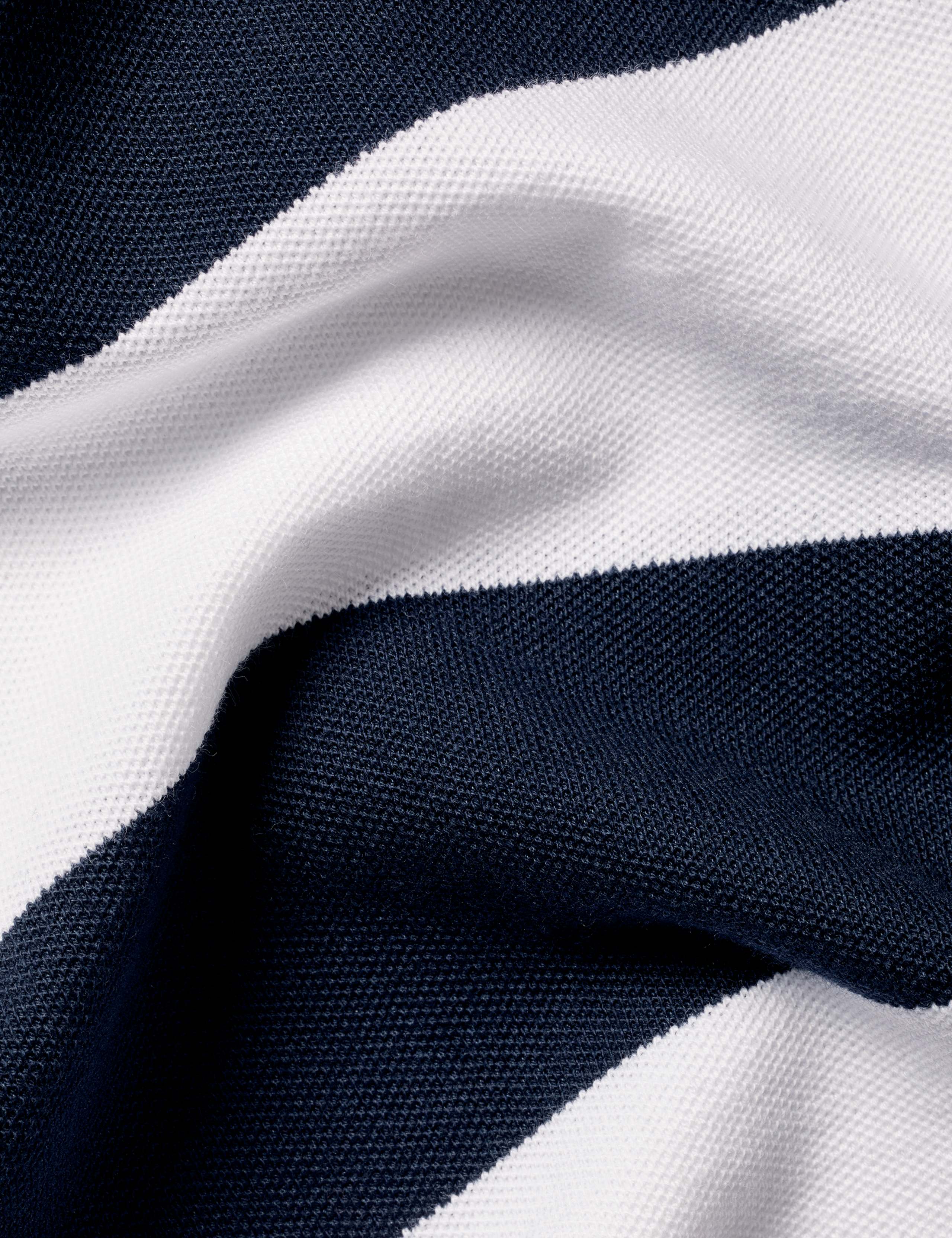 Cotton Rich Pique Striped Polo Shirt 5 of 5