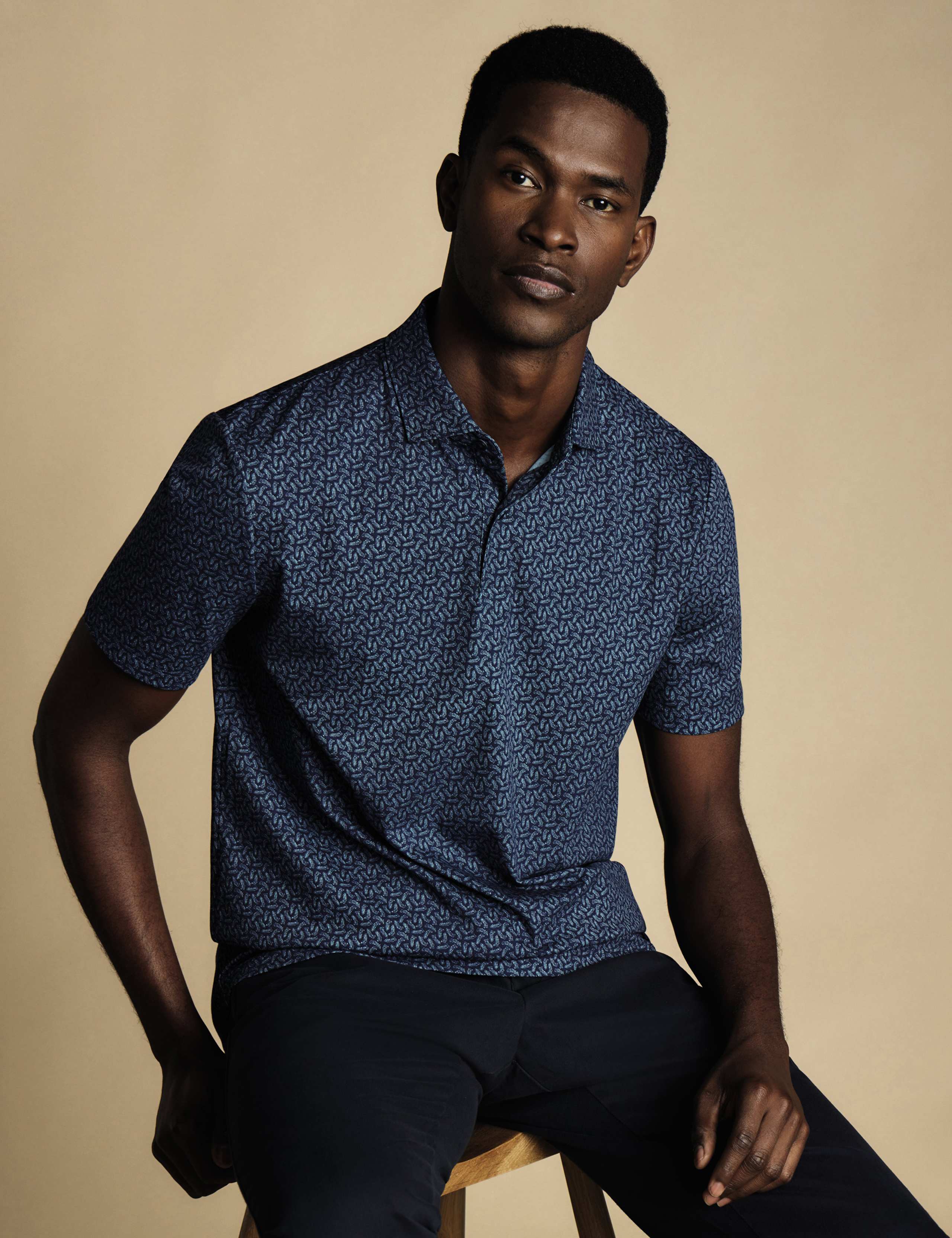 Cotton Rich Pattern Polo Shirt 3 of 5