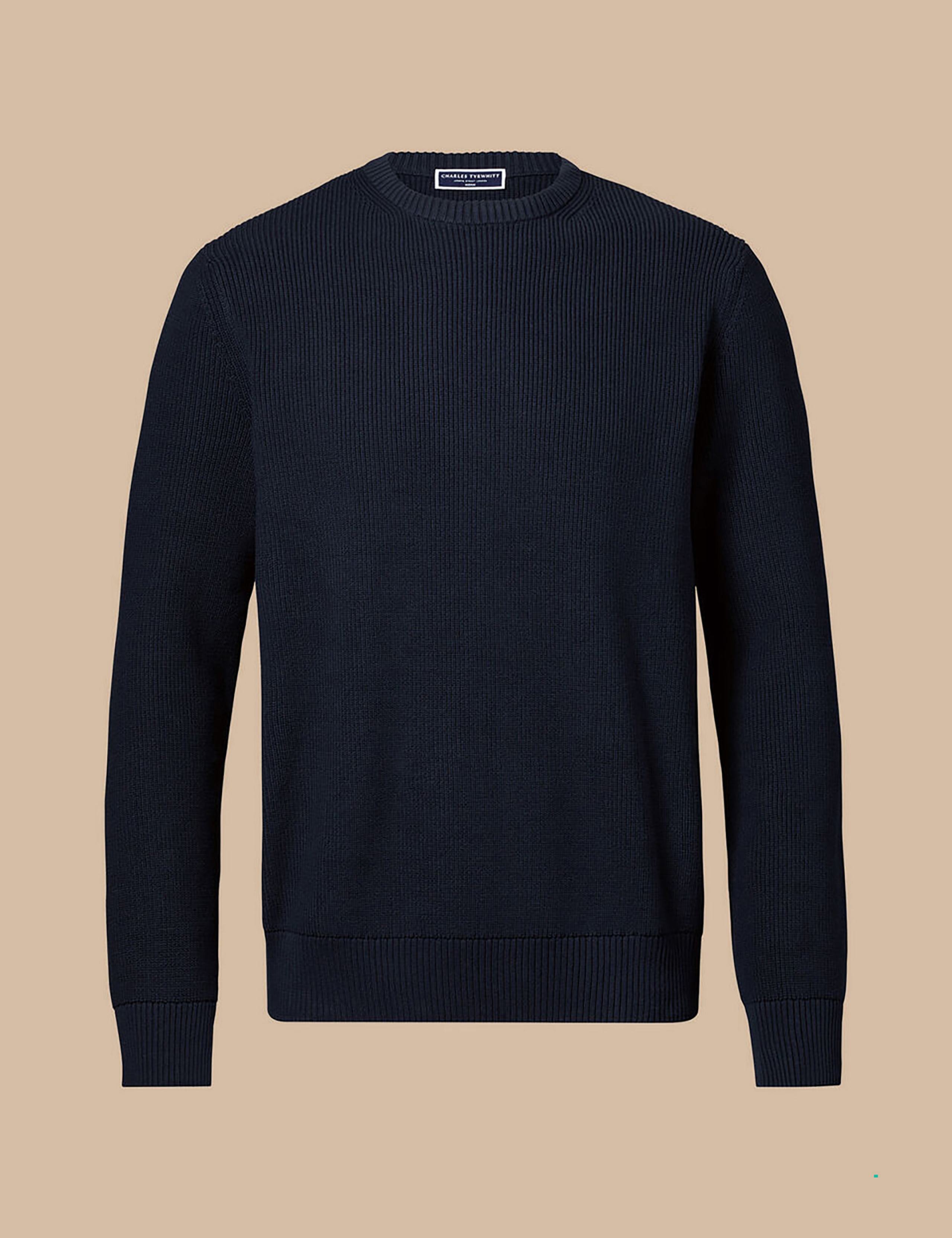 Pure Cotton Ribbed Crew Neck Jumper 2 of 5