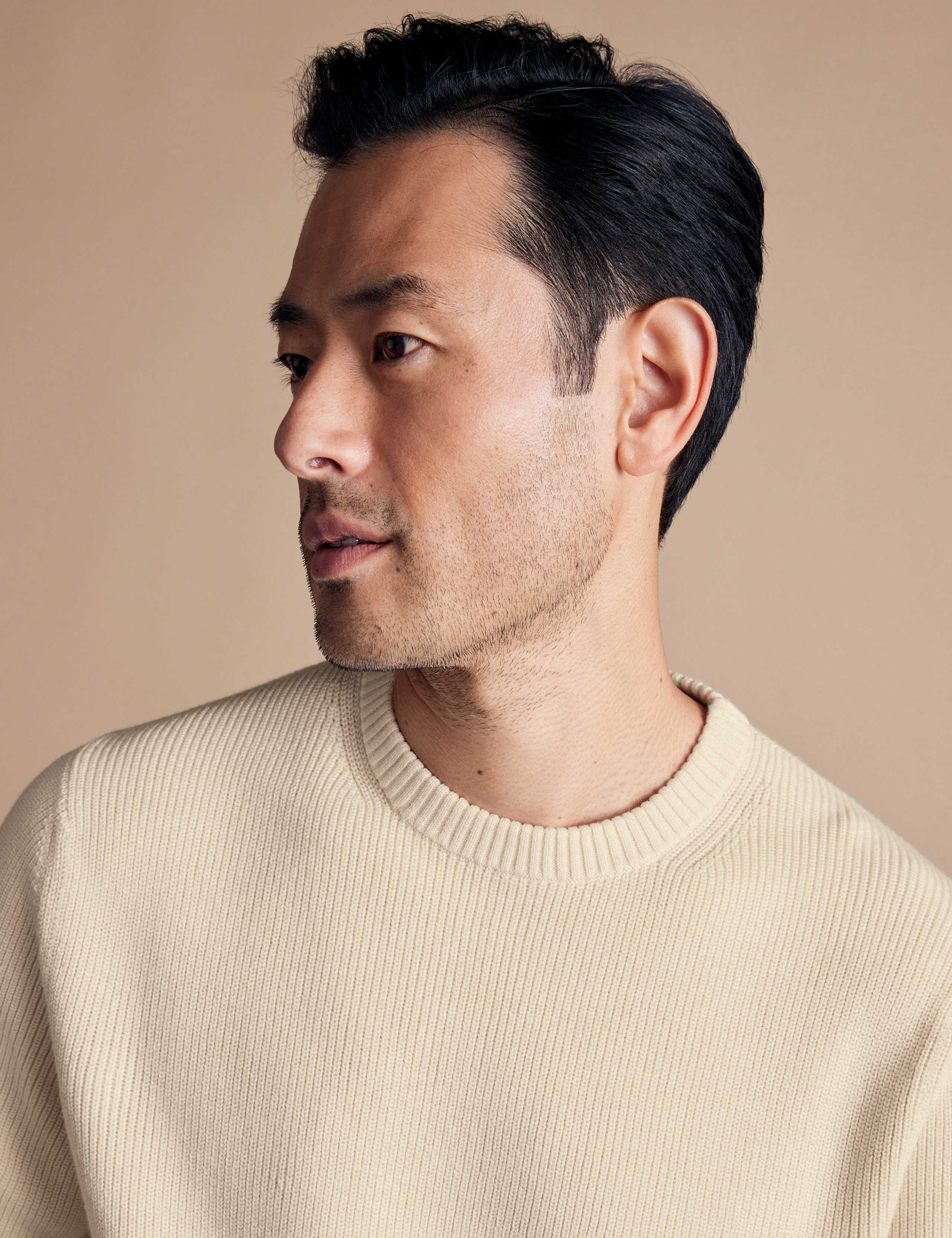 Pure Cotton Ribbed Crew Neck Jumper 3 of 5