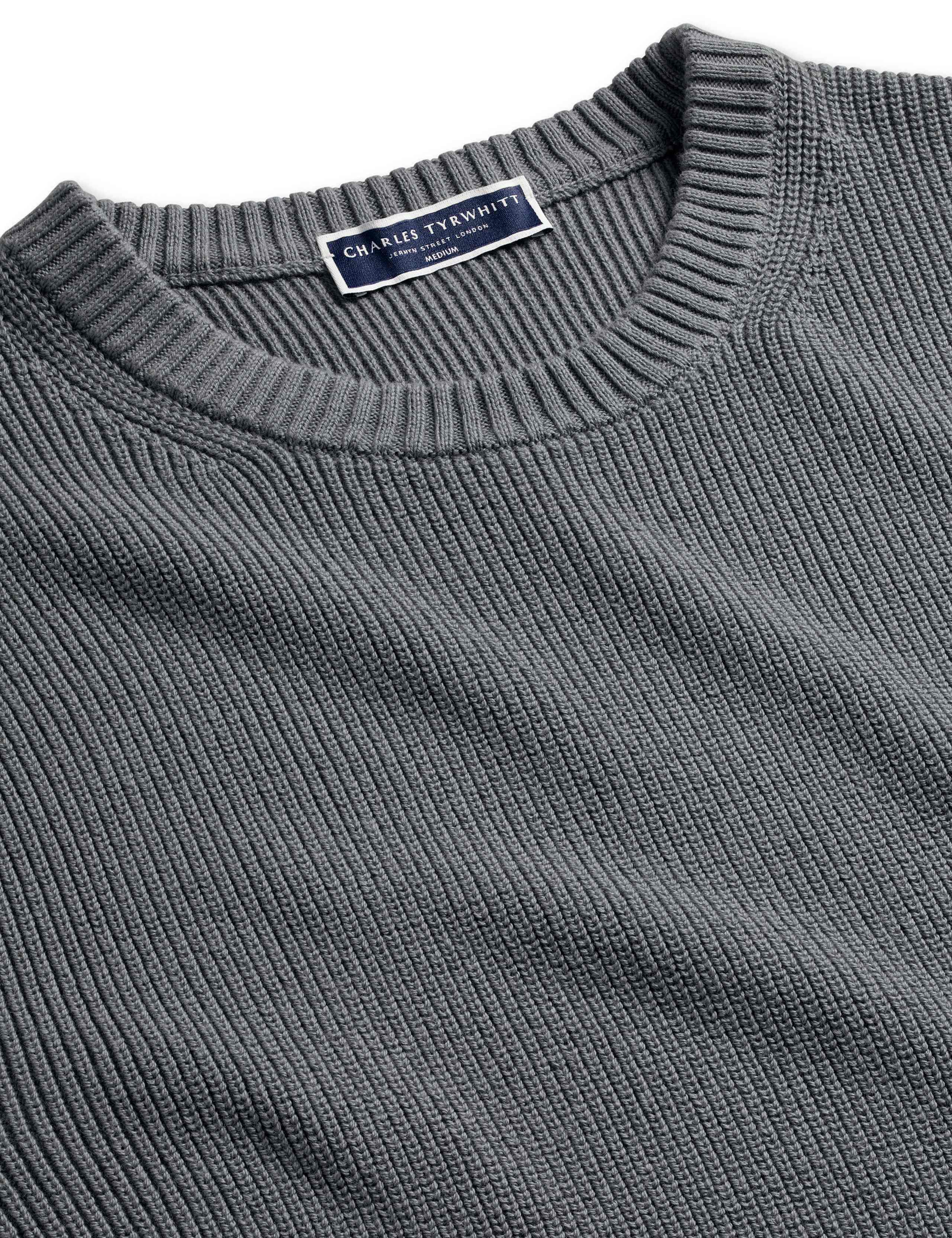 Pure Cotton Ribbed Crew Neck Jumper 5 of 6