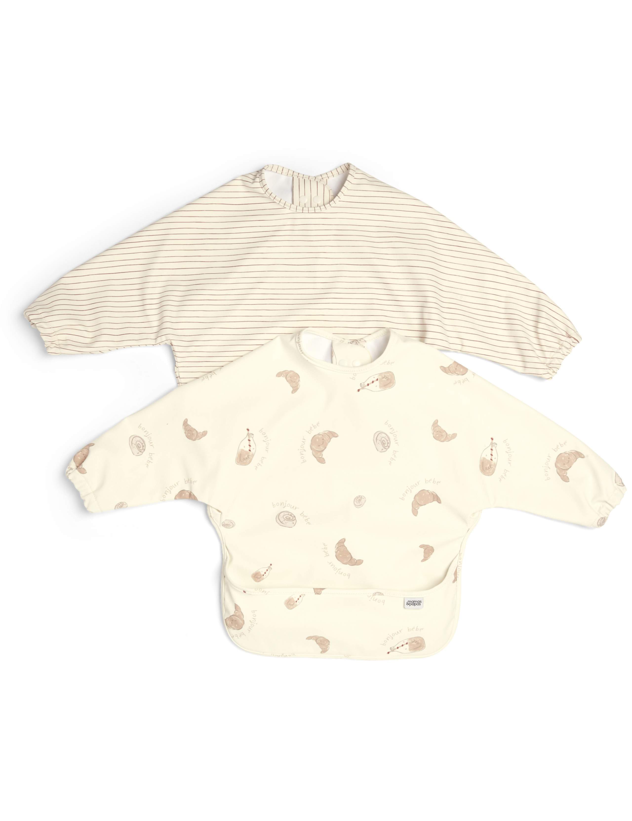 2 Pack Striped & Breakfast Dribble Bibs 2 of 4