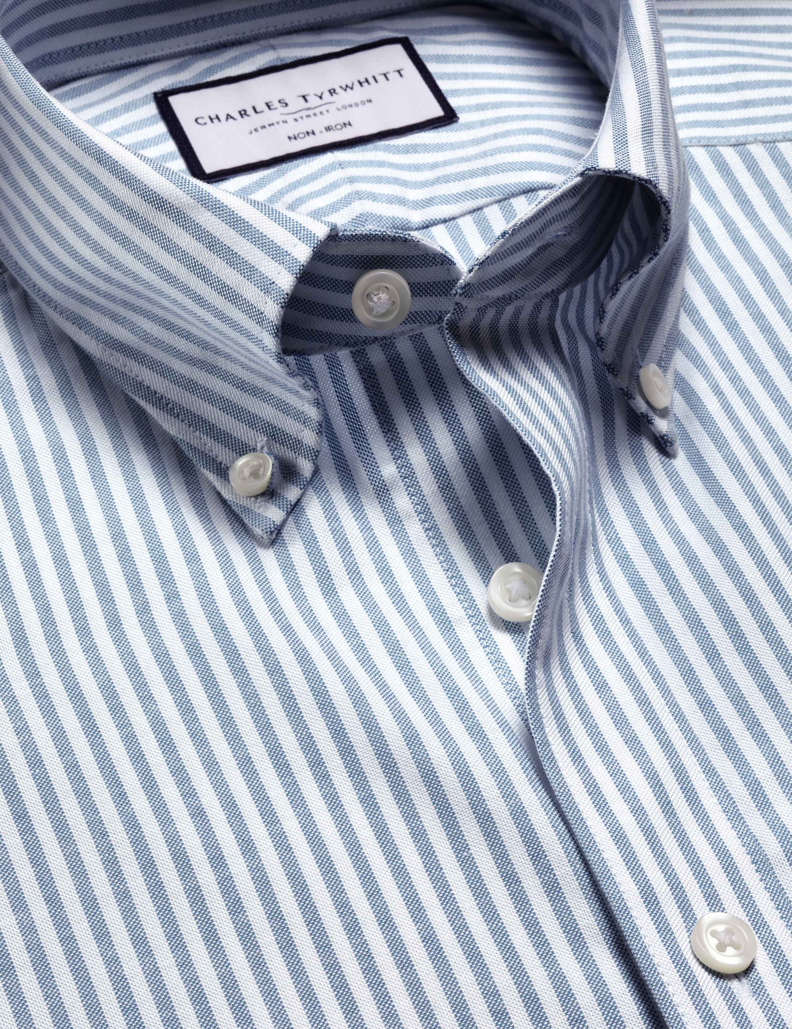 Slim Fit Cotton Rich Striped Oxford Shirt 5 of 6