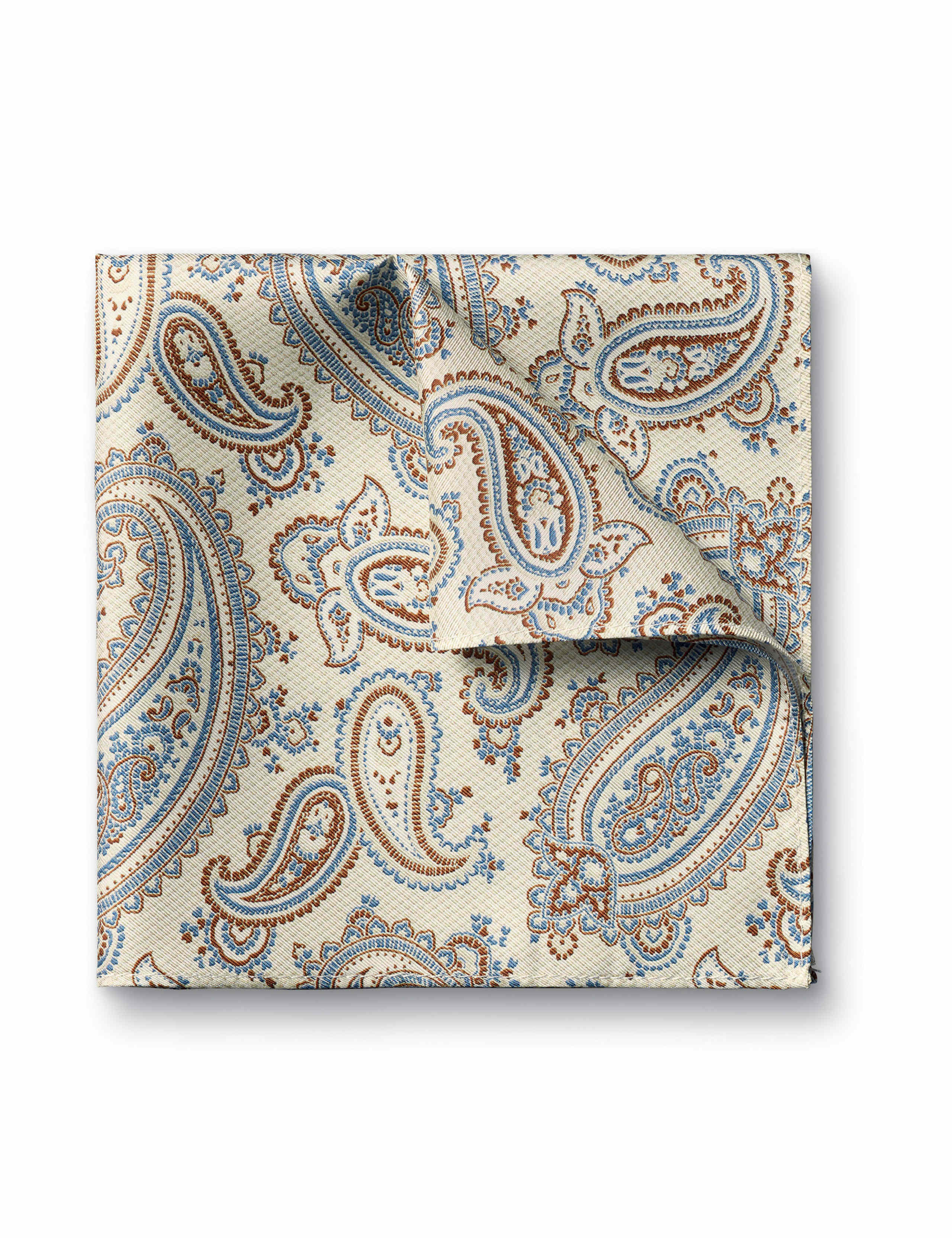 Printed Paisley Pure Silk Pocket Square 2 of 3