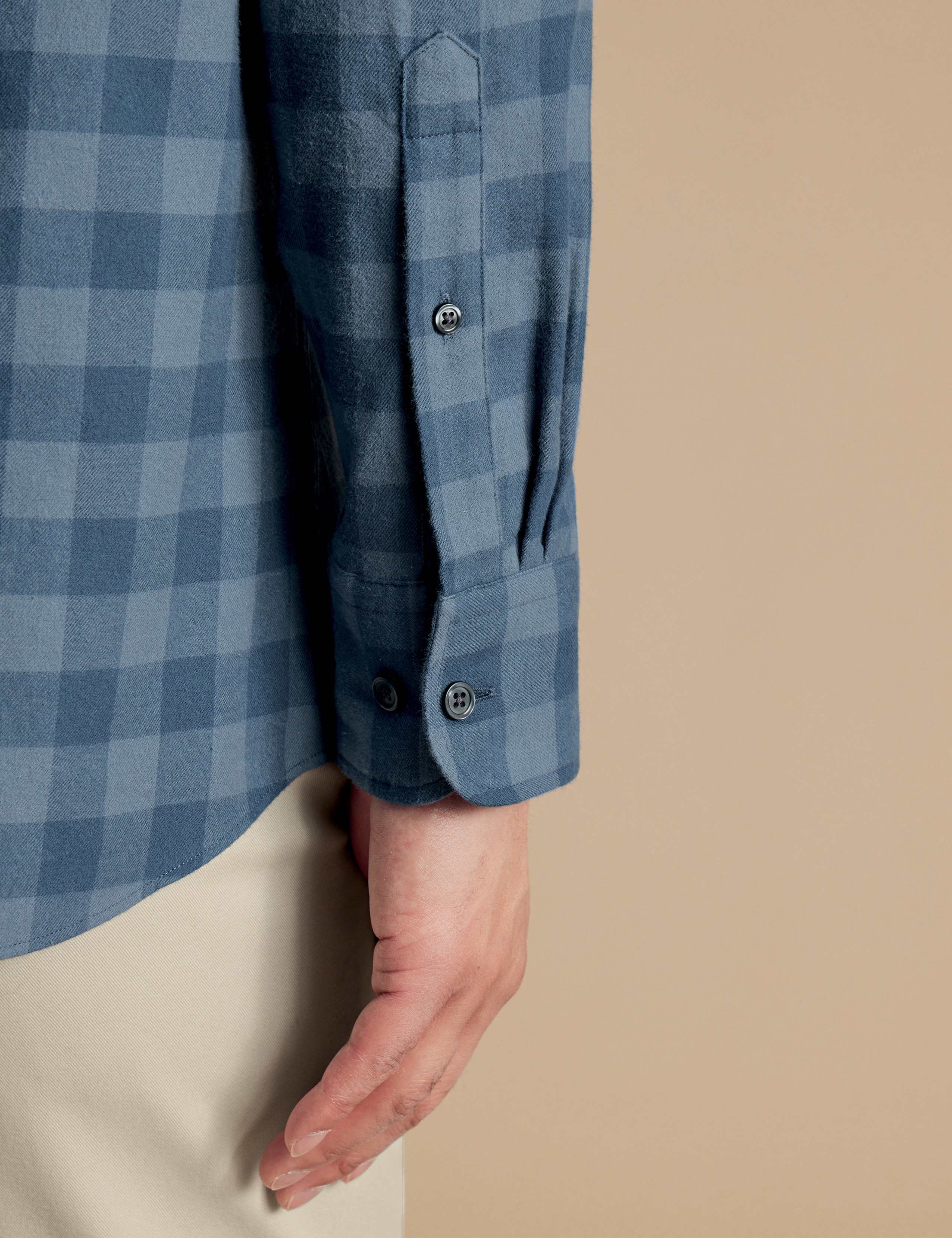 Slim Fit Brushed Cotton Gingham Check Shirt 4 of 6