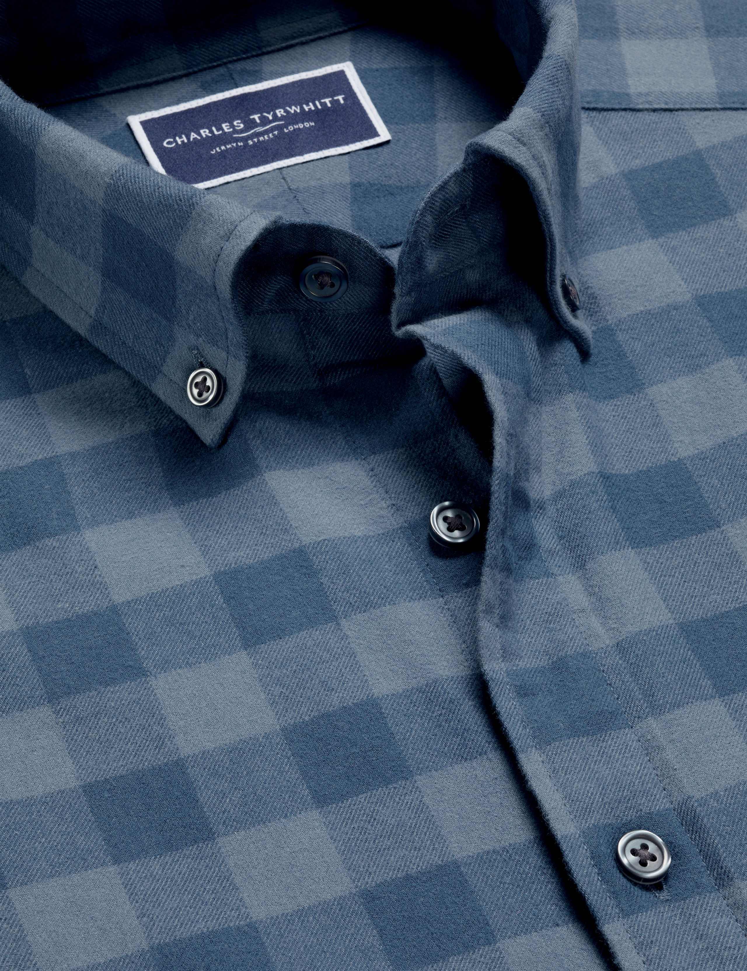 Slim Fit Brushed Cotton Gingham Check Shirt 5 of 6