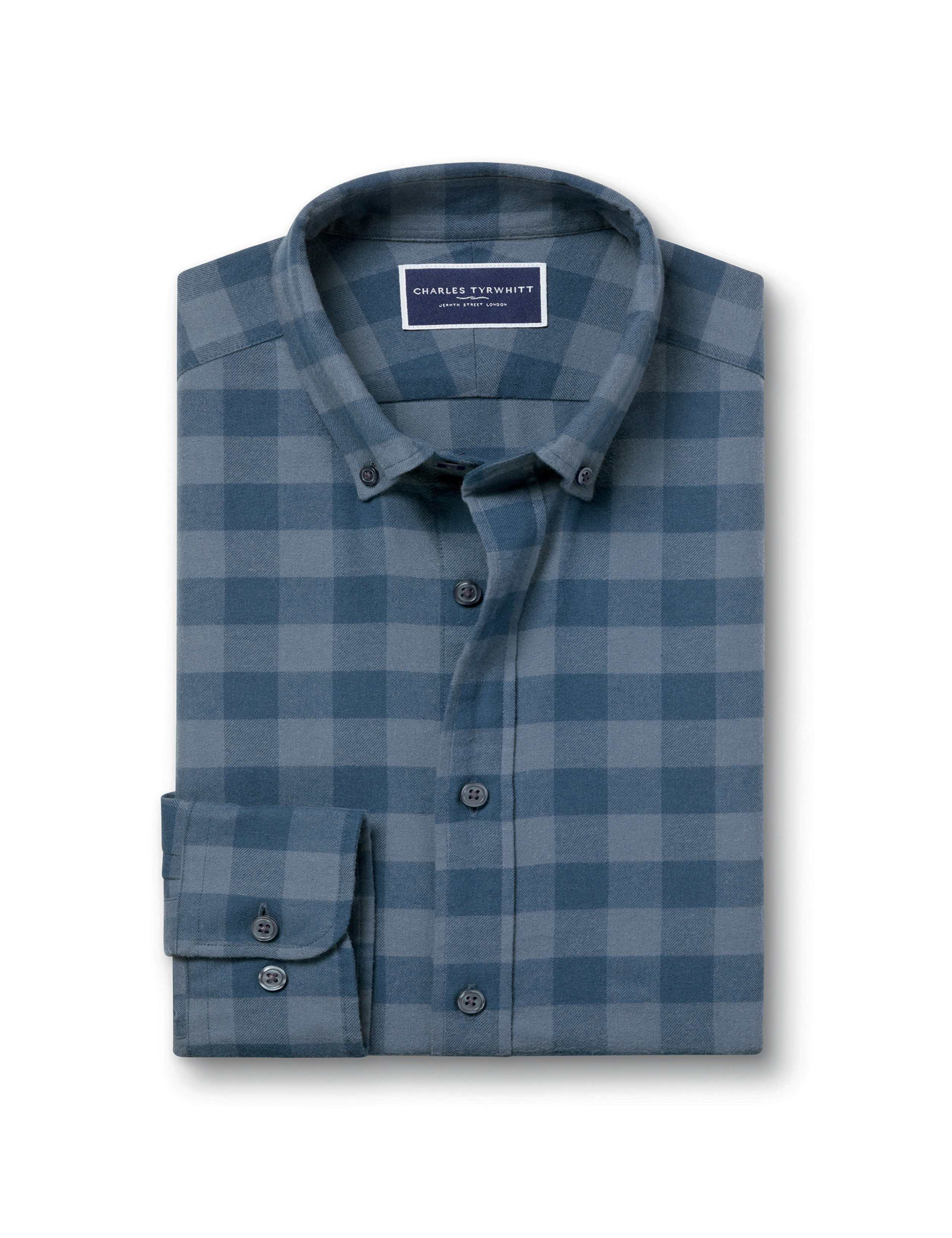 Slim Fit Brushed Cotton Gingham Check Shirt 2 of 6