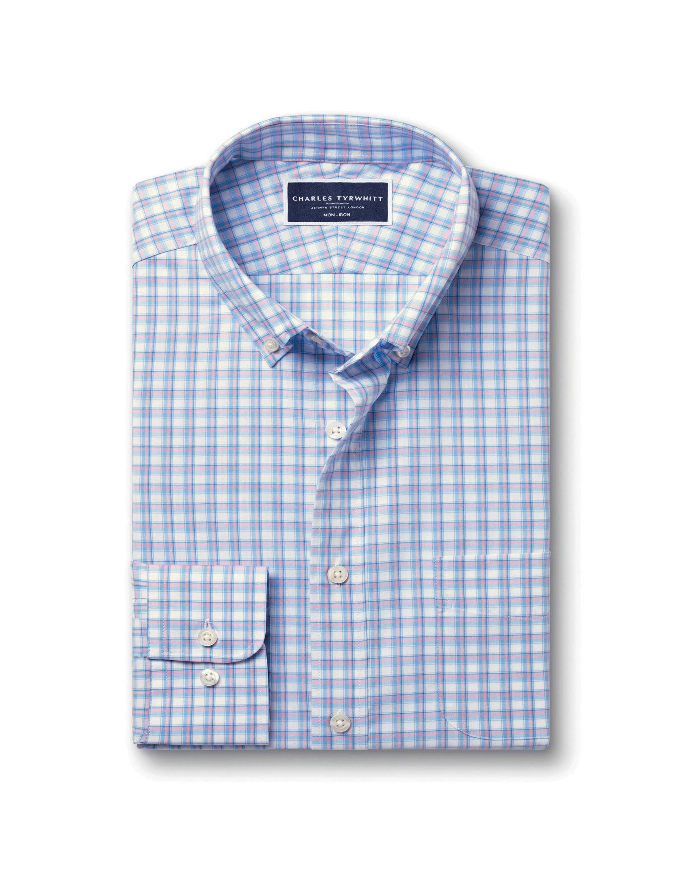 Non Iron Slim Fit Stretch Check Oxford Shirt 2 of 5
