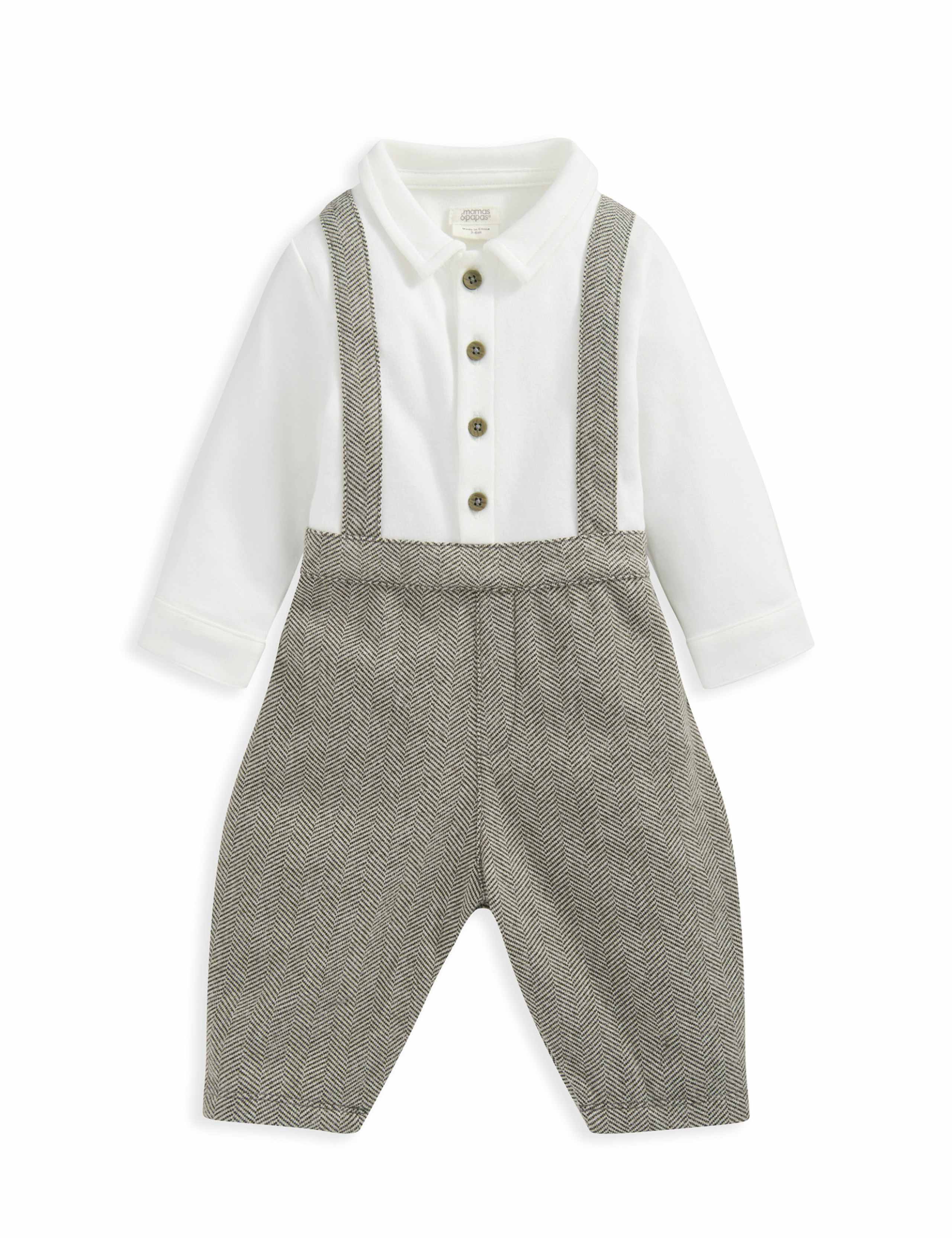 Herringbone Mock Suit Romper (0-18 Mths) 3 of 3