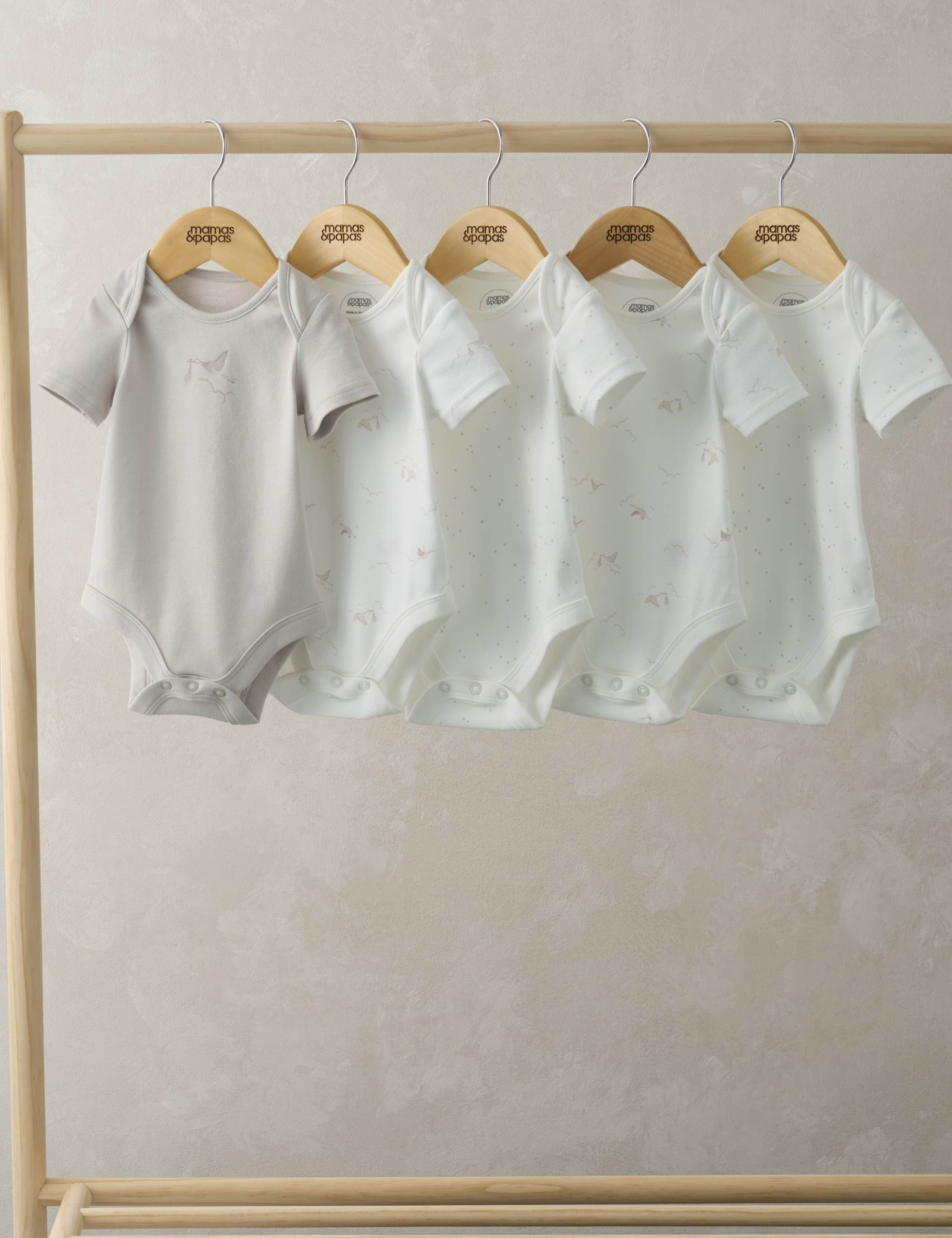 5 Pack Pure Cotton Printed Bodysuits (5lbs - 2 Yrs) 1 of 2