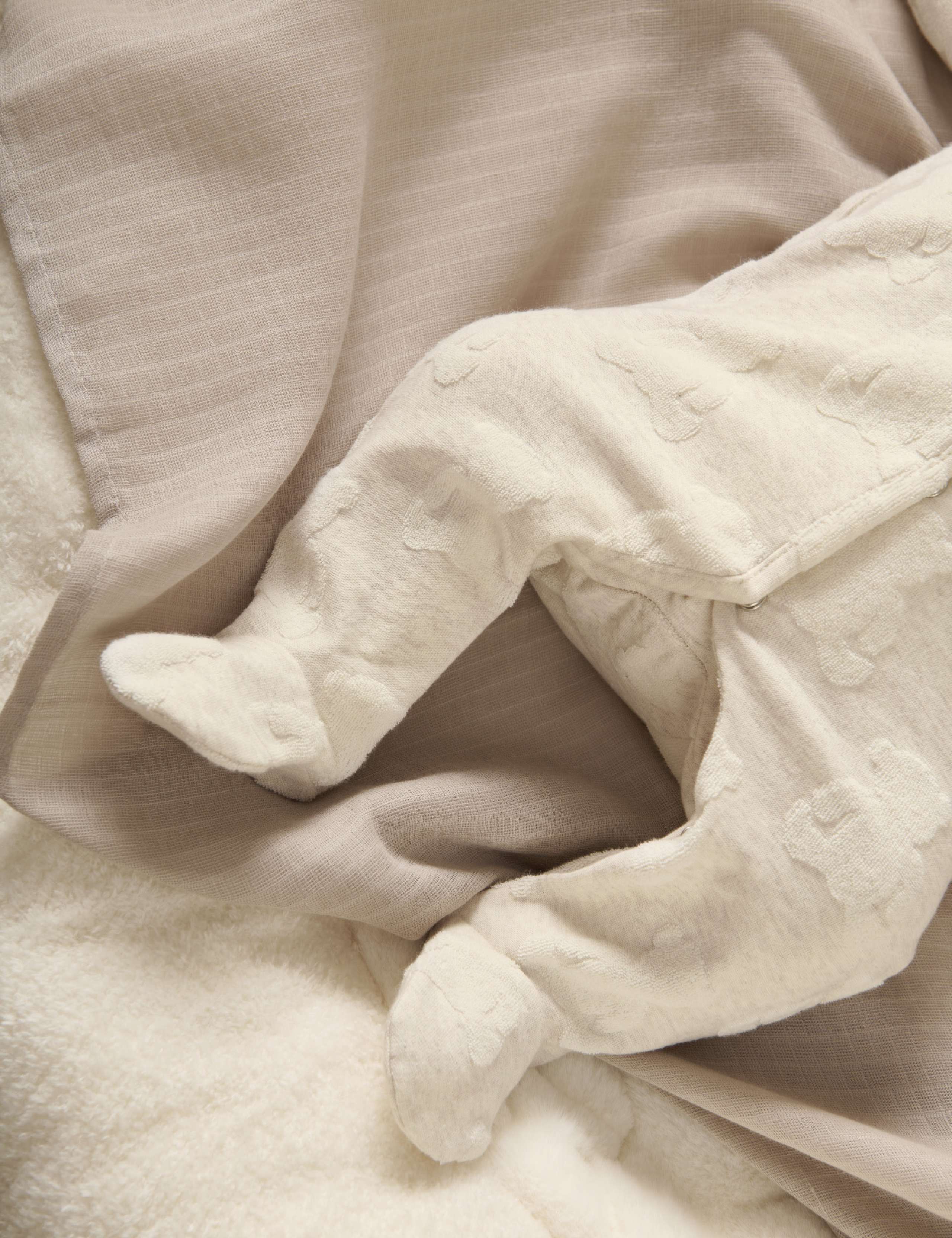 Pure Cotton Teddy Bear Sleepsuit (0-9 Mths) 4 of 6