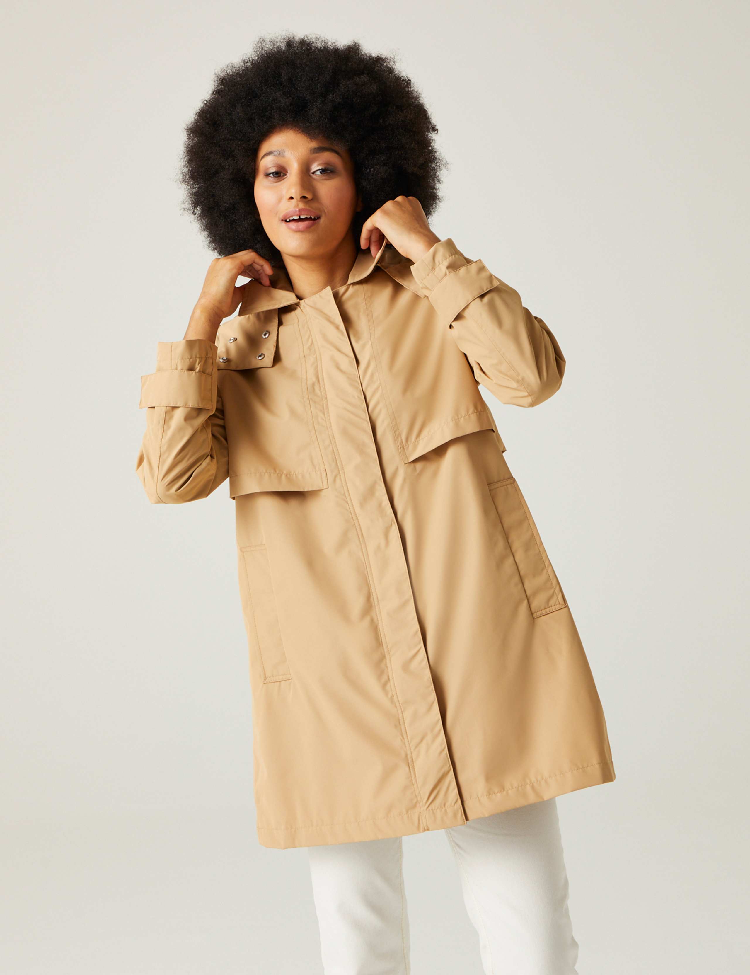 Georgonia Hooded Funnel Neck Raincoat 3 of 10