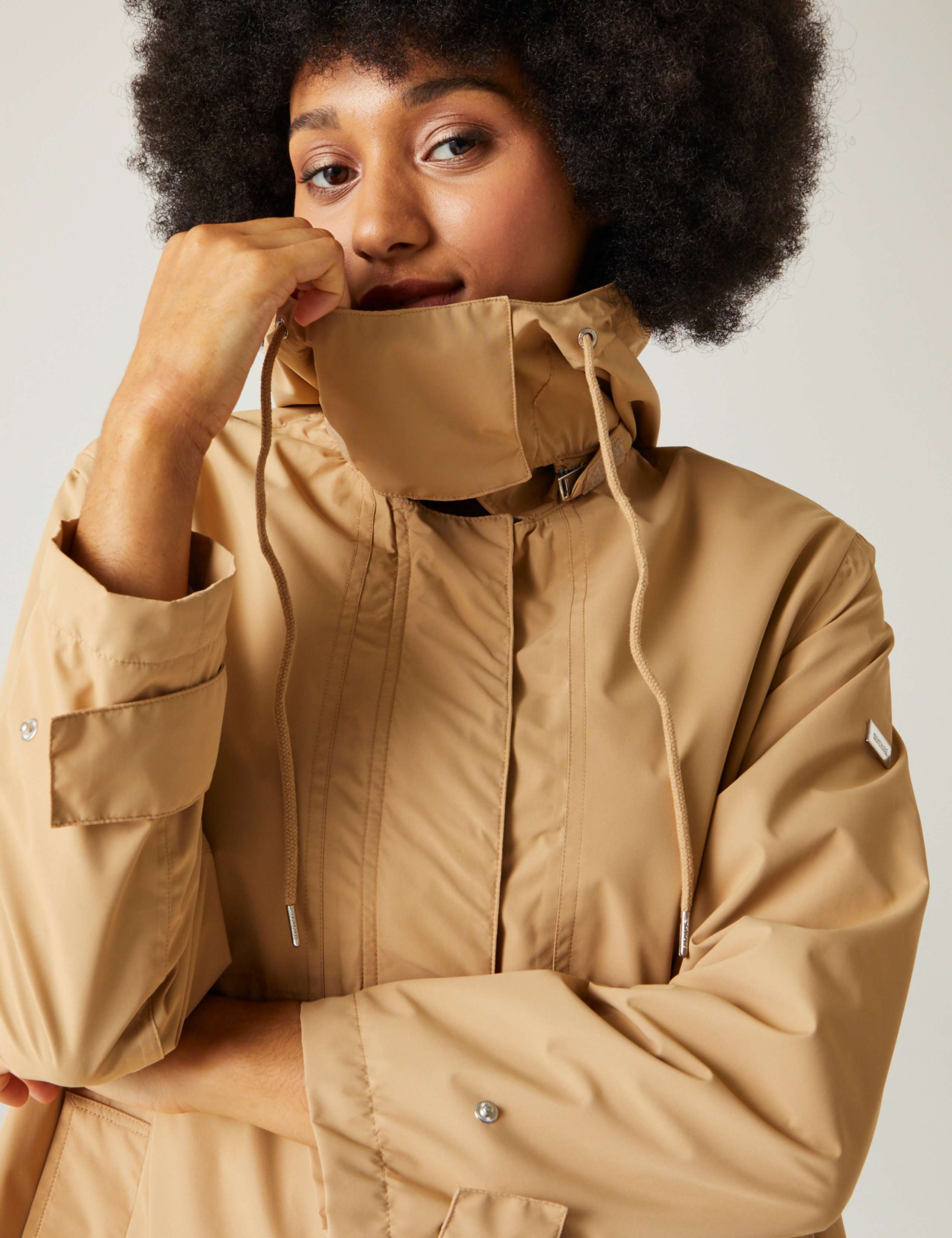 Georgonia Hooded Funnel Neck Raincoat 8 of 10