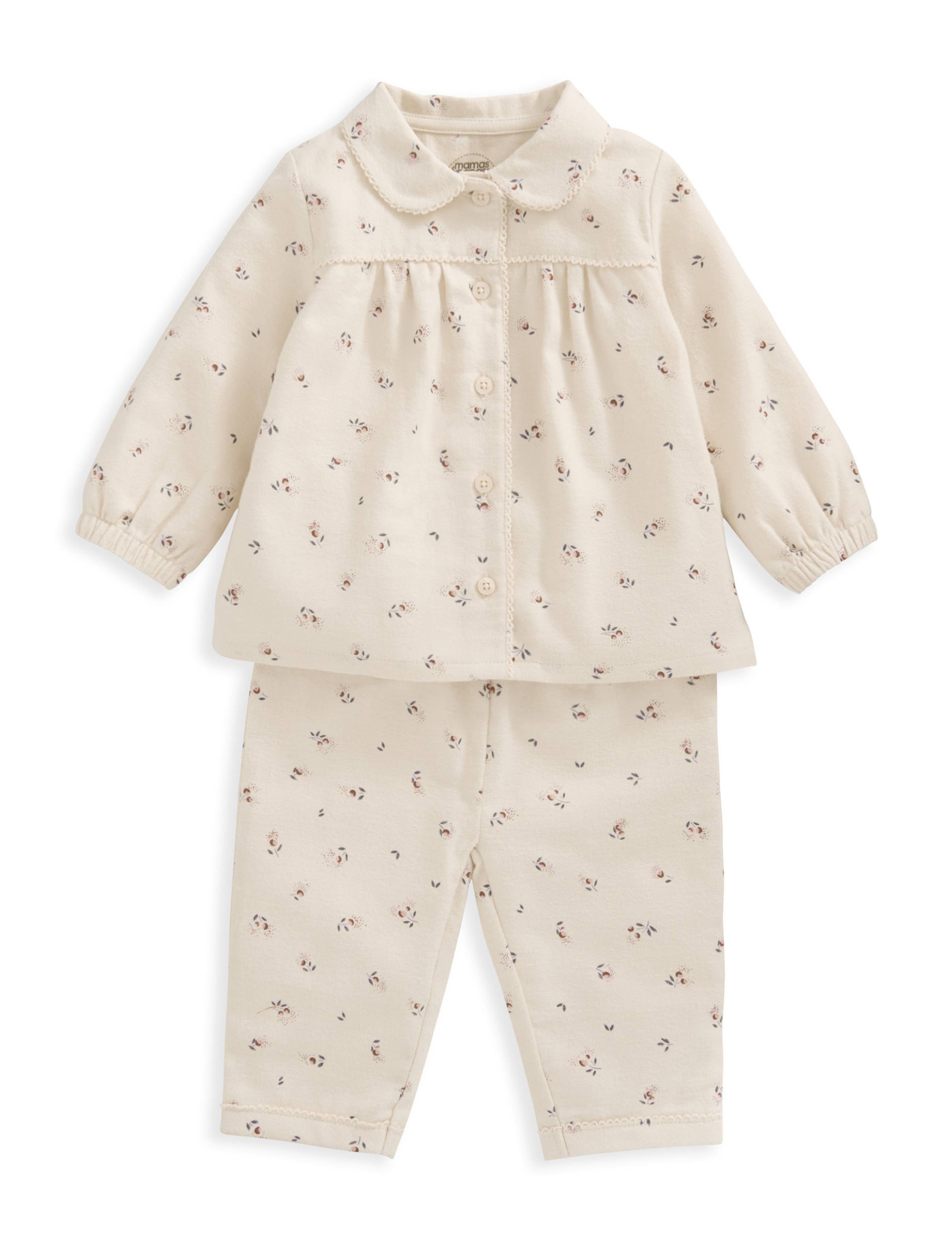 Pure Cotton Cherry Pyjamas (0-3 Yrs) 2 of 4