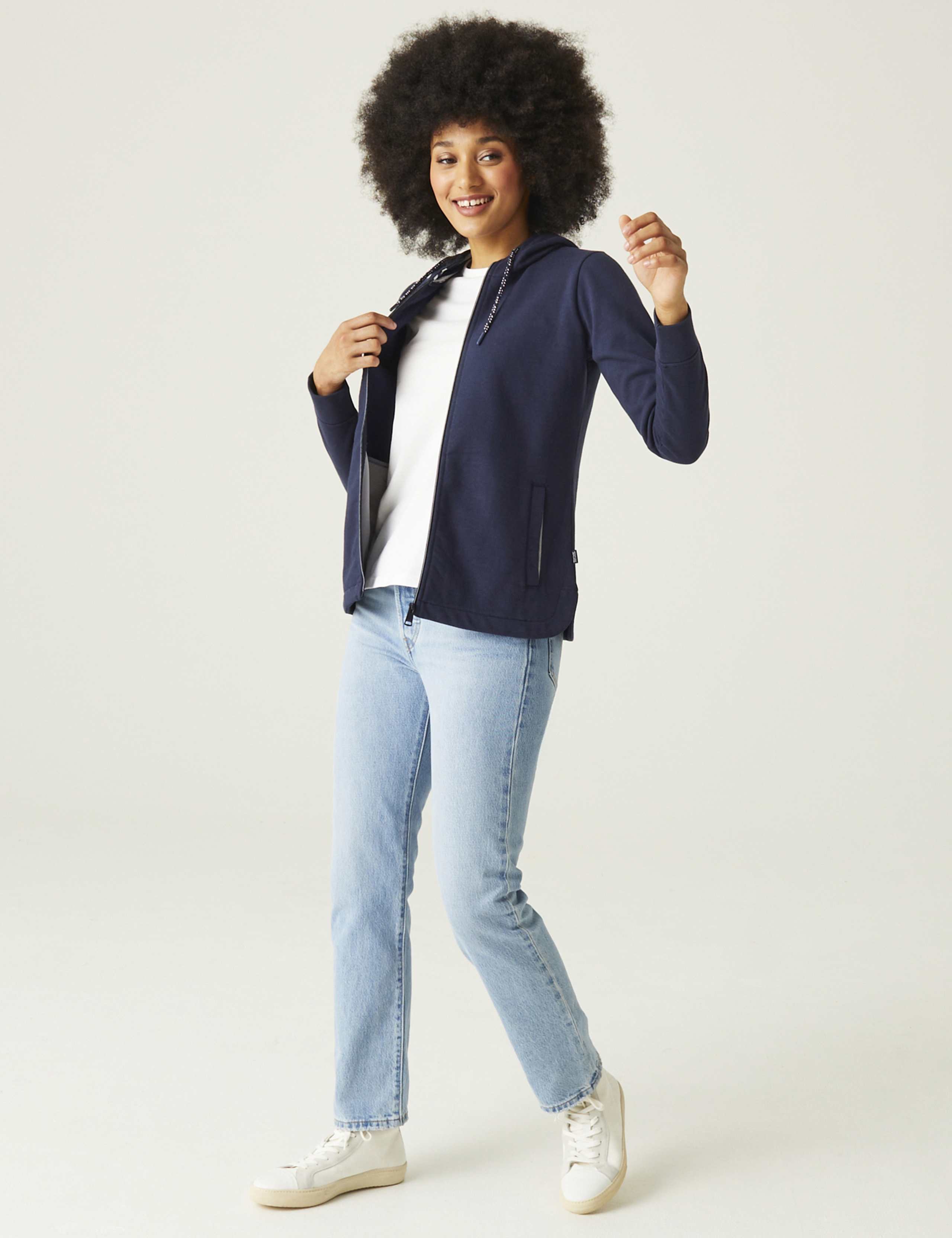 Bayletta Cotton Rich Striped Zip Up Hoodie 3 of 5
