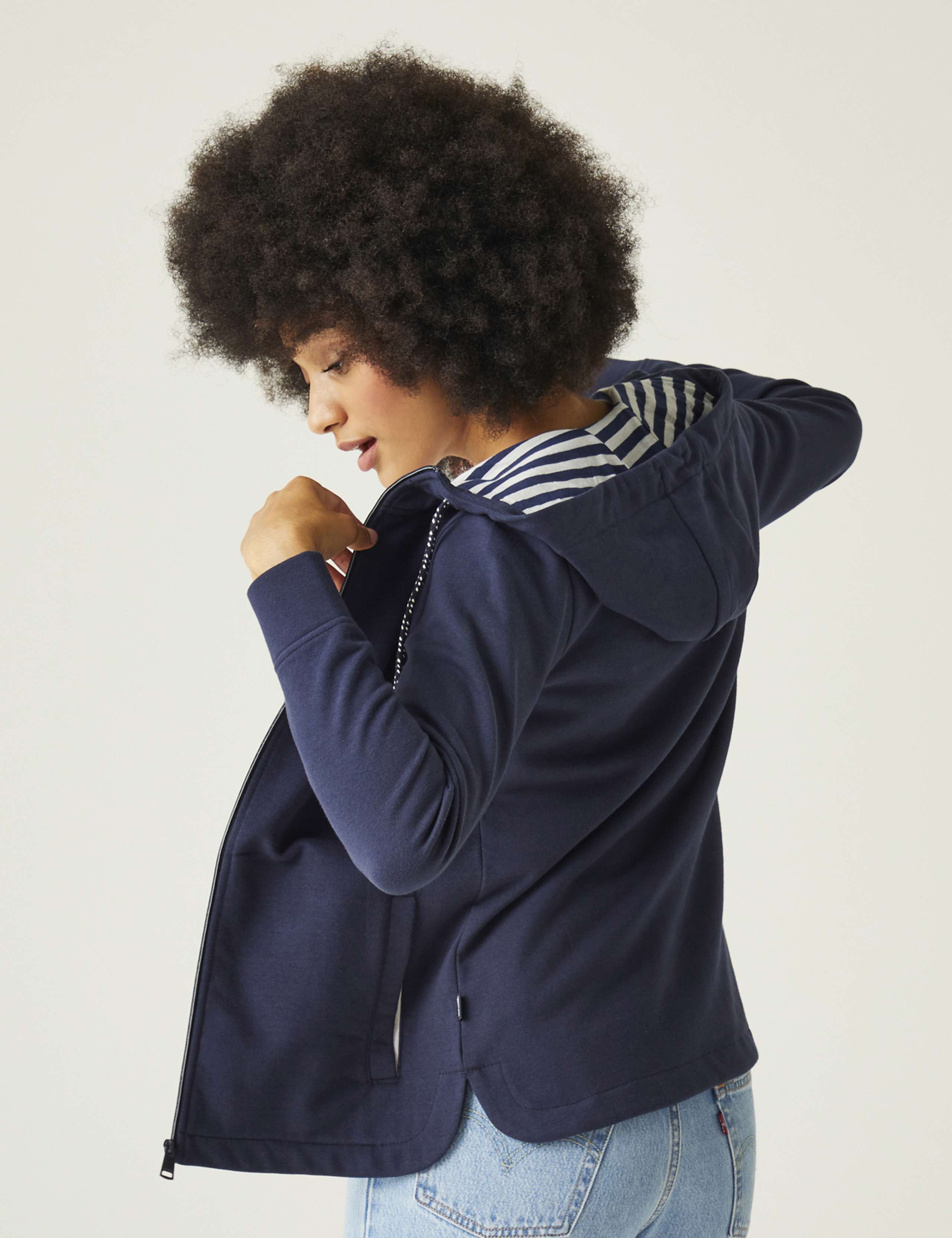Bayletta Cotton Rich Striped Zip Up Hoodie 4 of 5