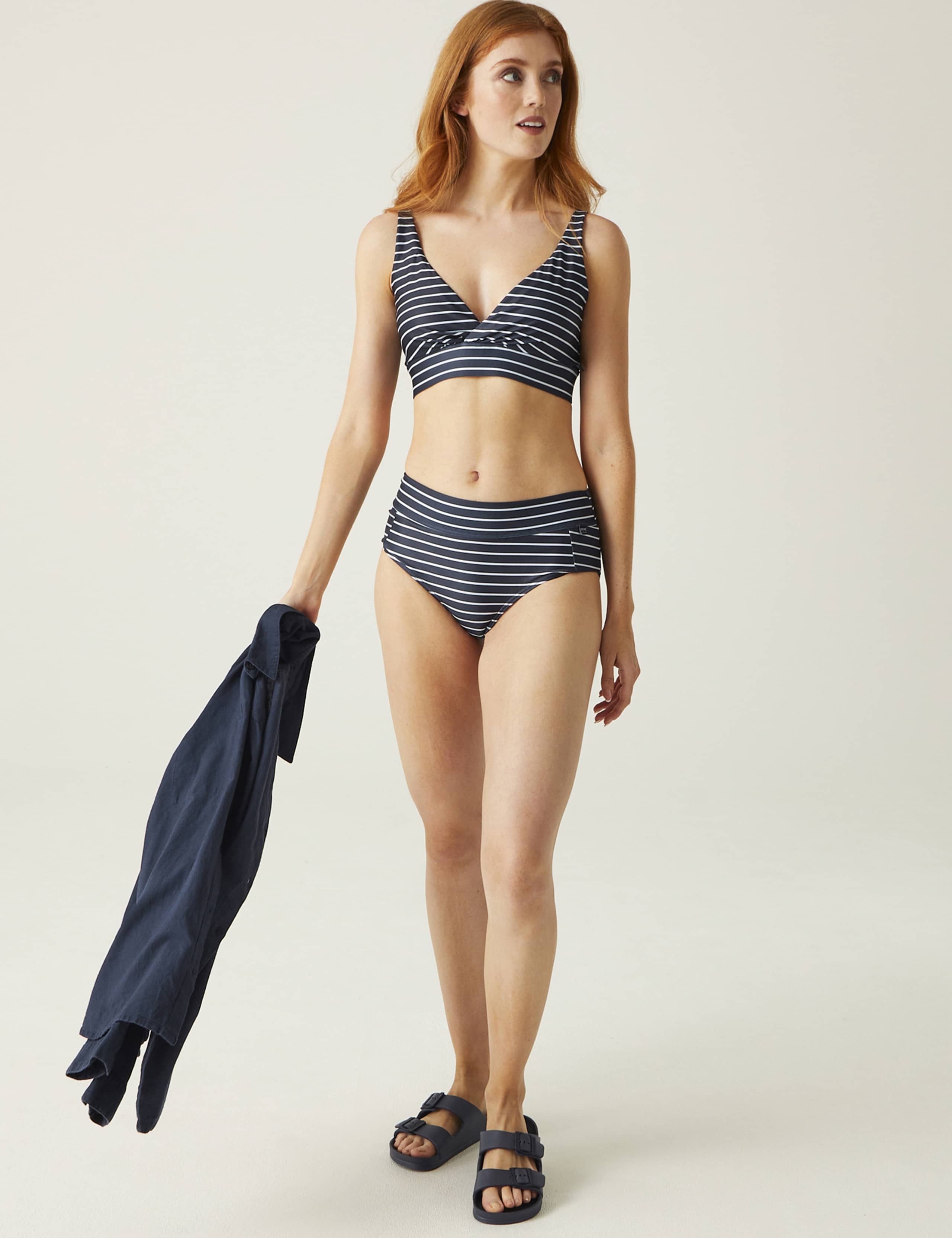 Paloma Striped V-Neck Bikini Top 6 of 11