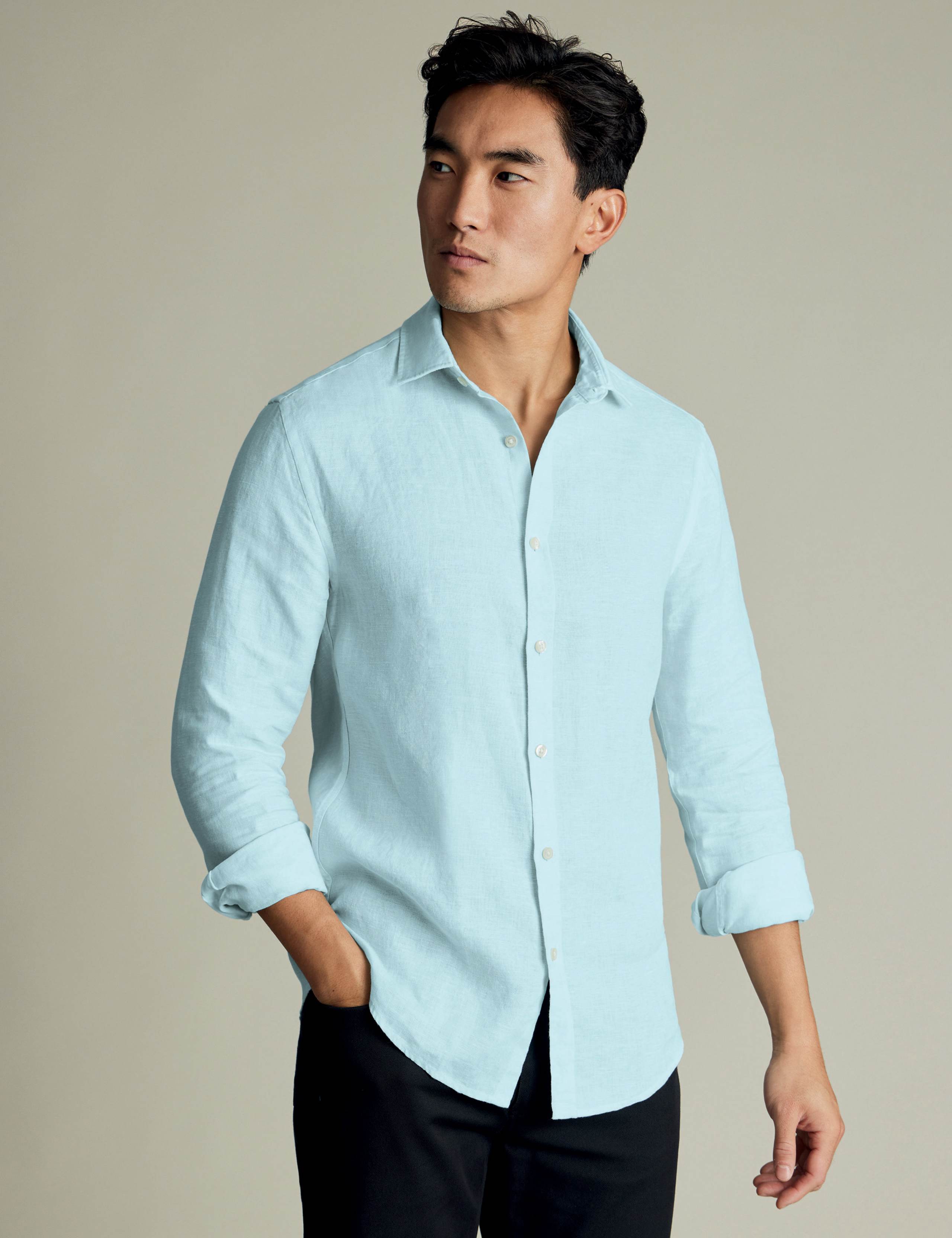 Slim Fit Pure Linen Shirt 1 of 5