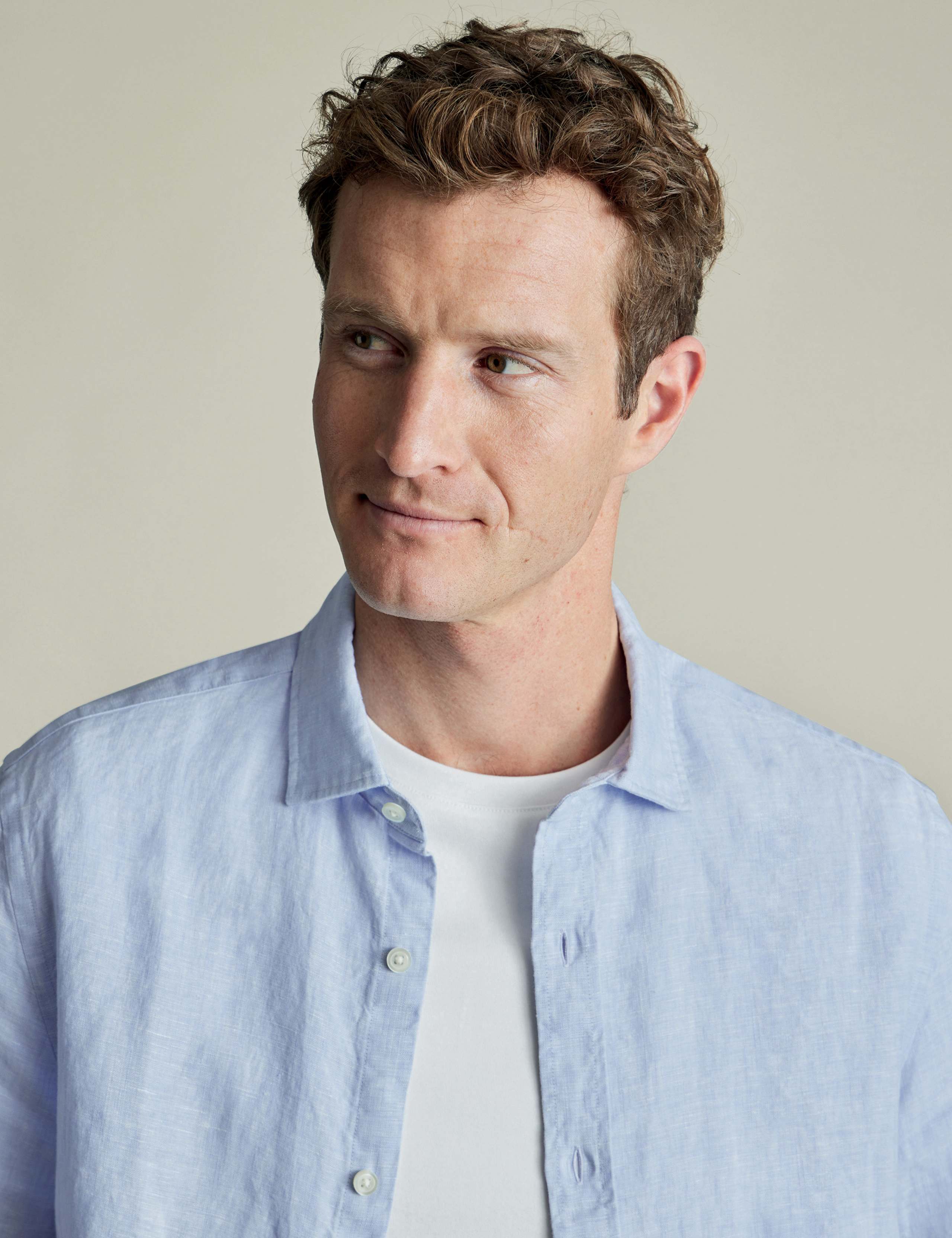 Slim Fit Pure Linen Short Sleeve Shirt 3 of 5