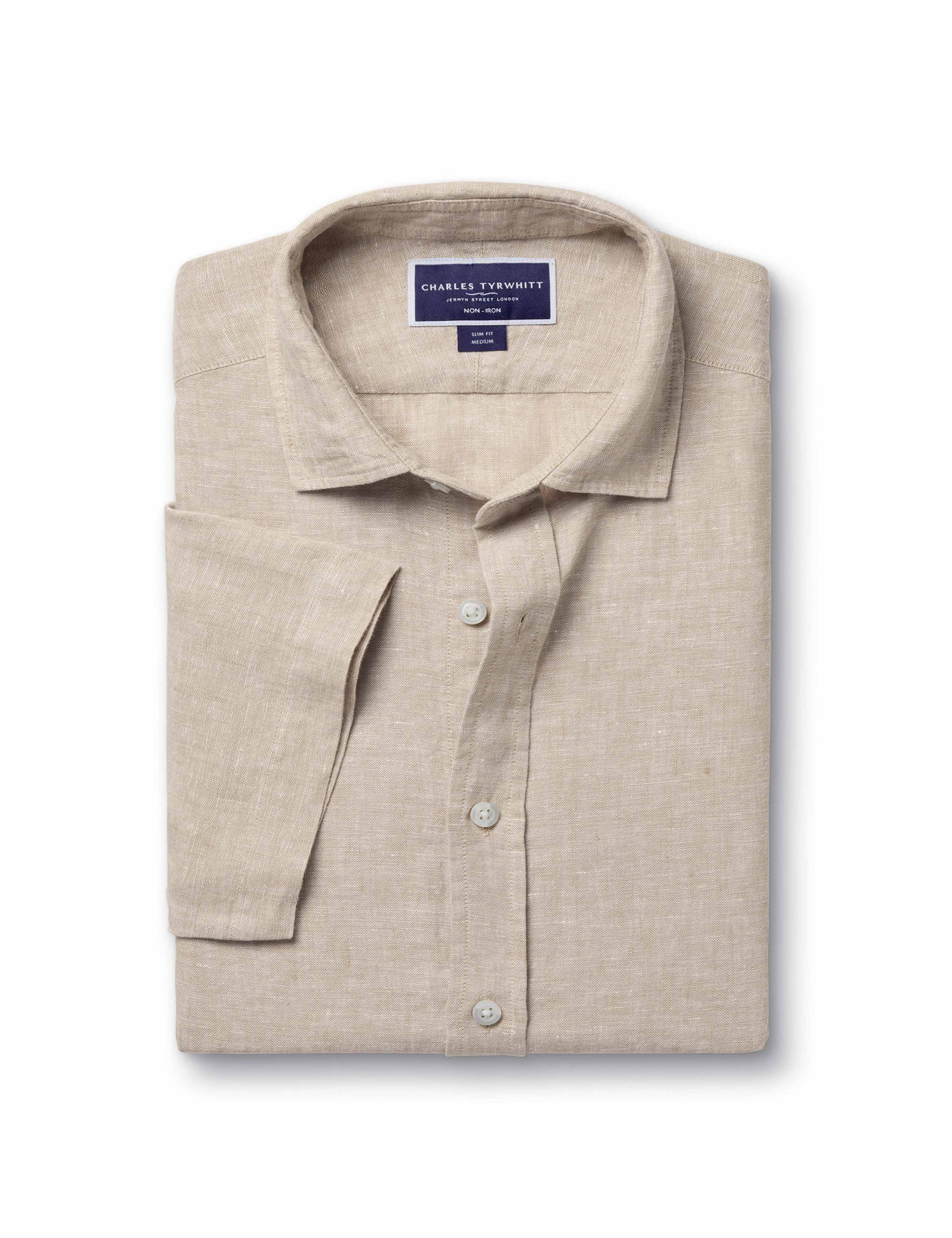 Slim Fit Pure Linen Short Sleeve Shirt 2 of 5
