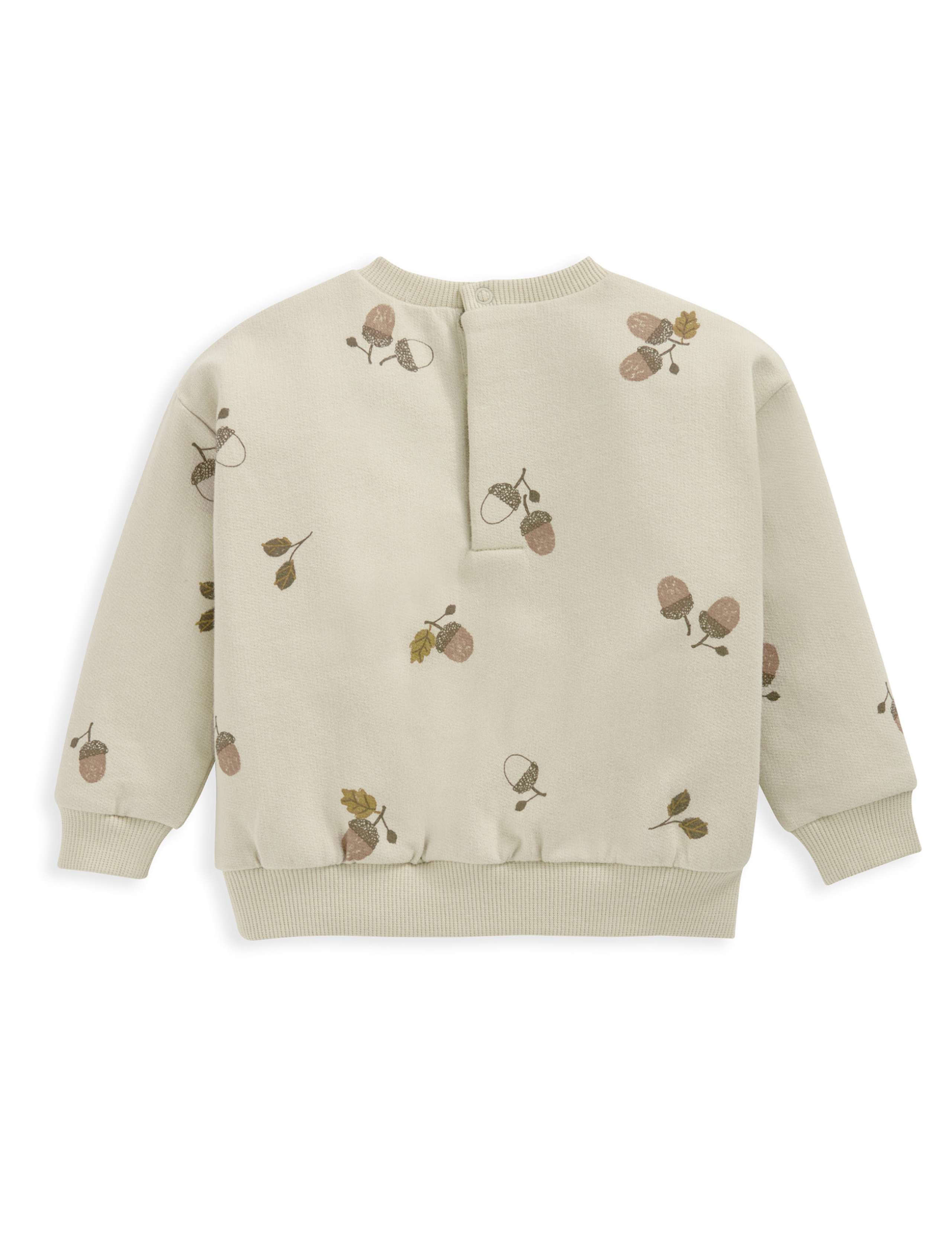 Pure Cotton Acorn Print Sweatshirt (0-3 Yrs) 2 of 2