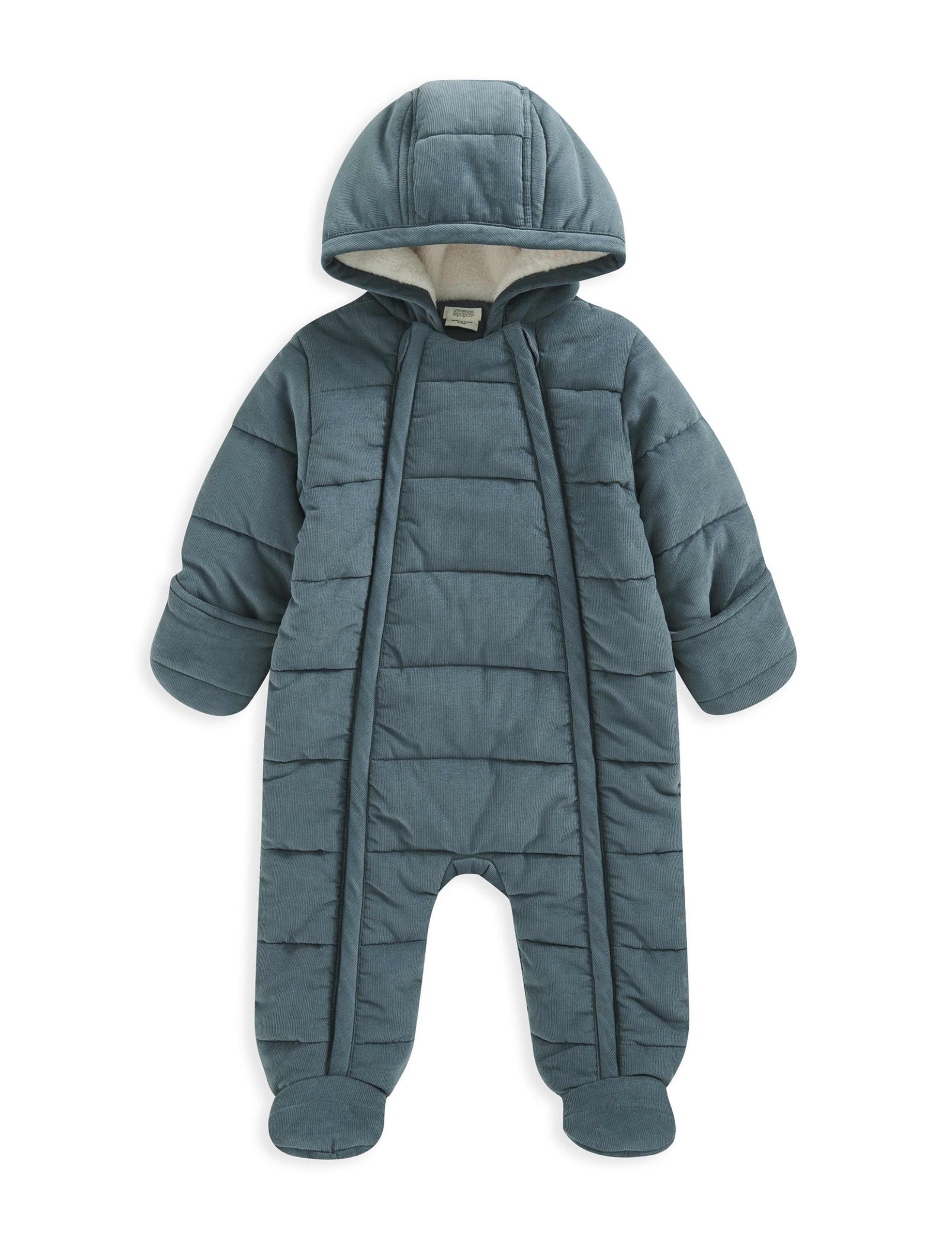 Pure Cotton Hooded Padded Pramsuit (7lbs-12 Mths) 2 of 2