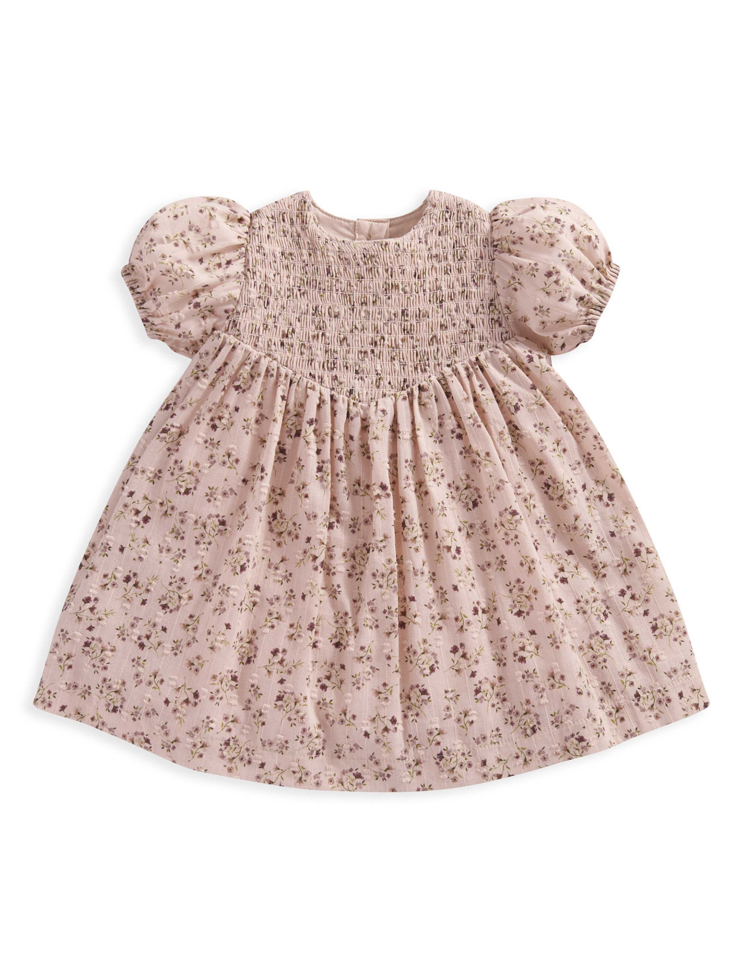 Pure Cotton Ditsy Floral Dress (0-3 Yrs) 2 of 3
