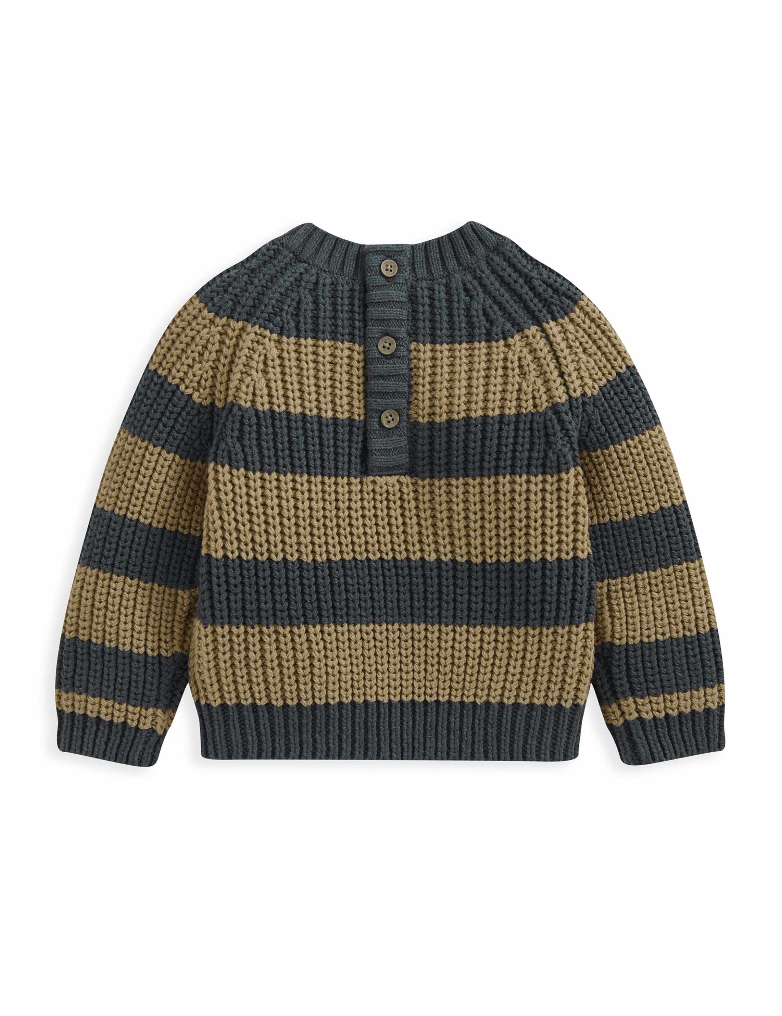 Cotton Rich Striped Knitted Jumper (0-3 Yrs) 2 of 2