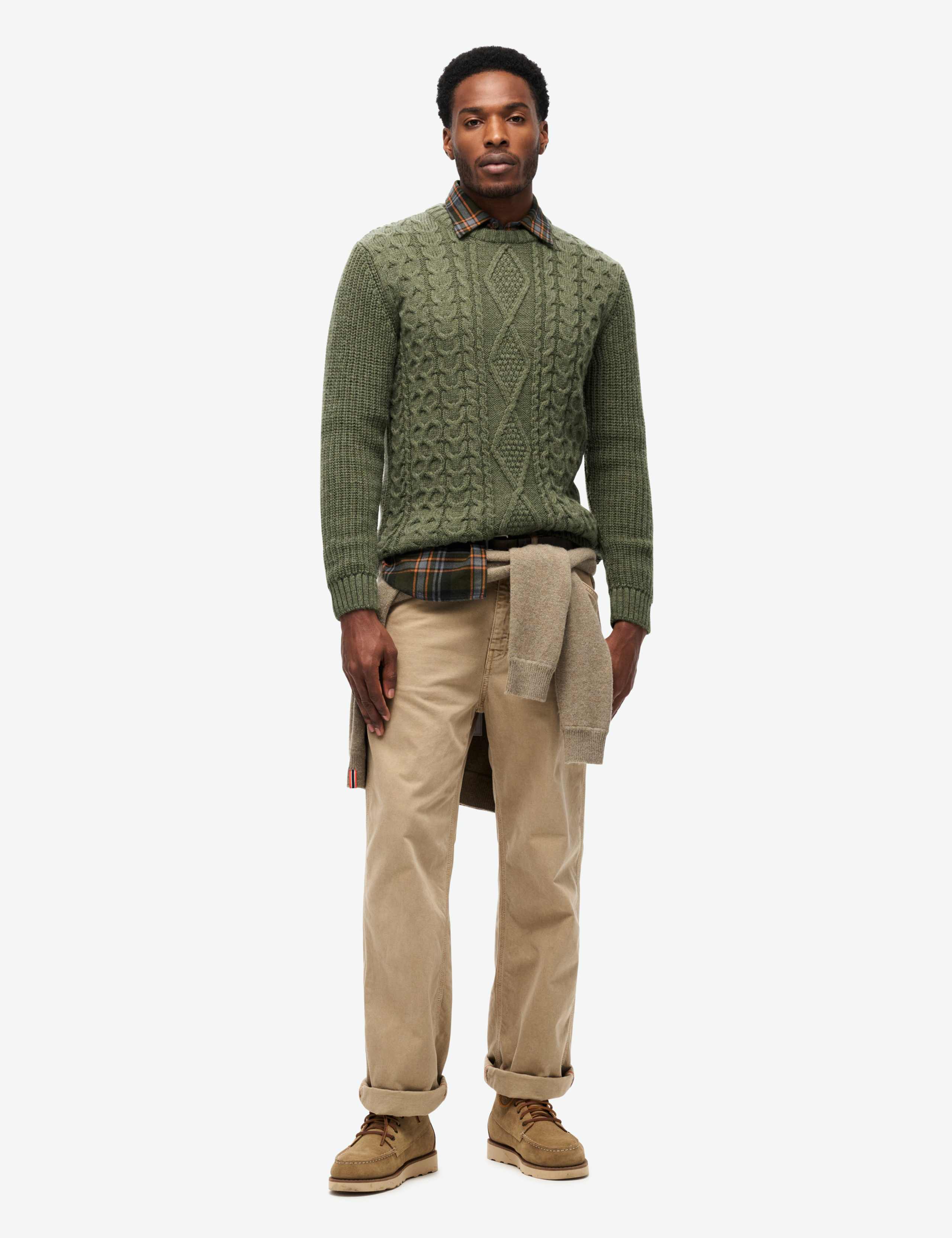 Wool Blend Cable Crew Neck Jumper 2 of 6