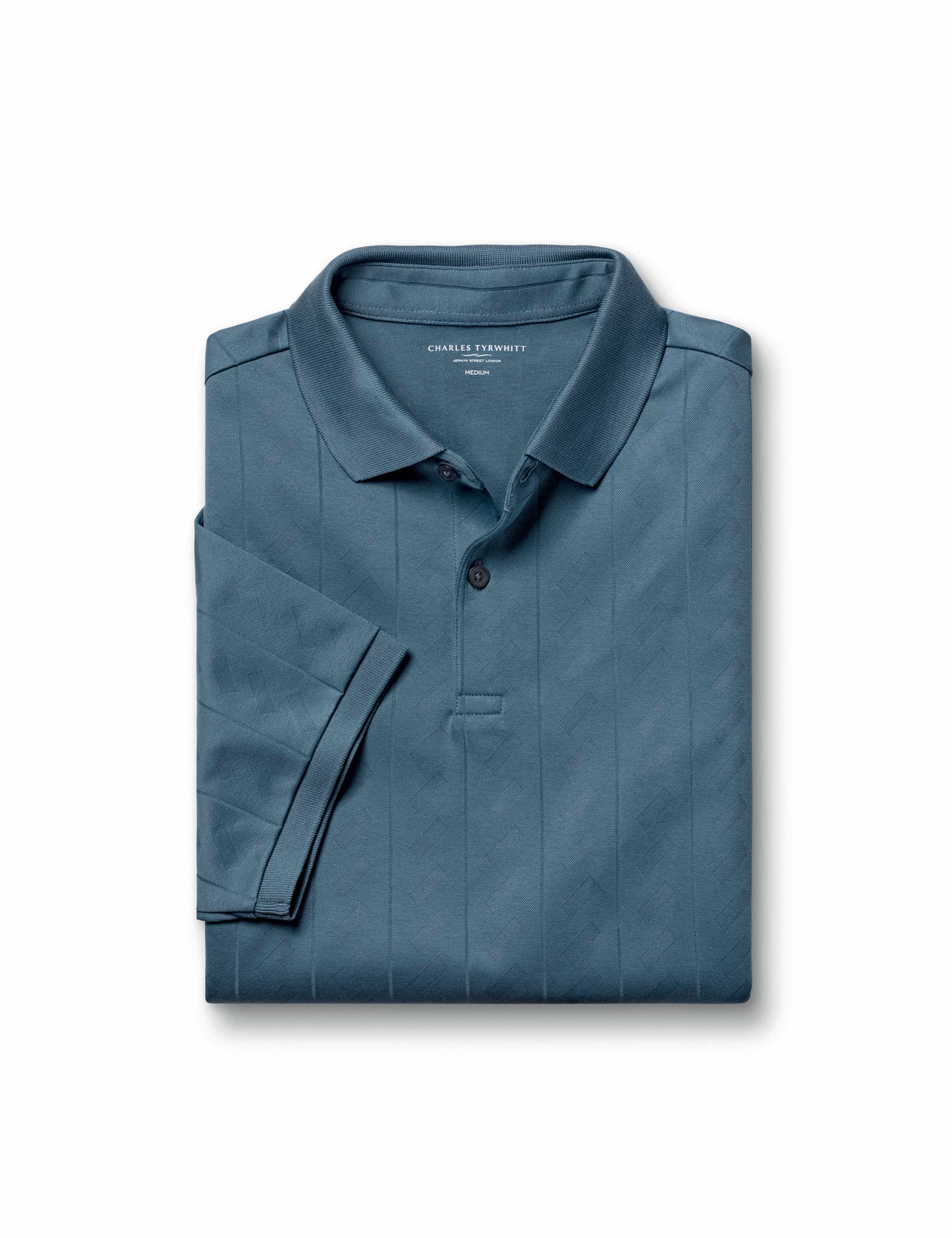 Cotton Rich Striped Textured Polo Shirt 2 of 5