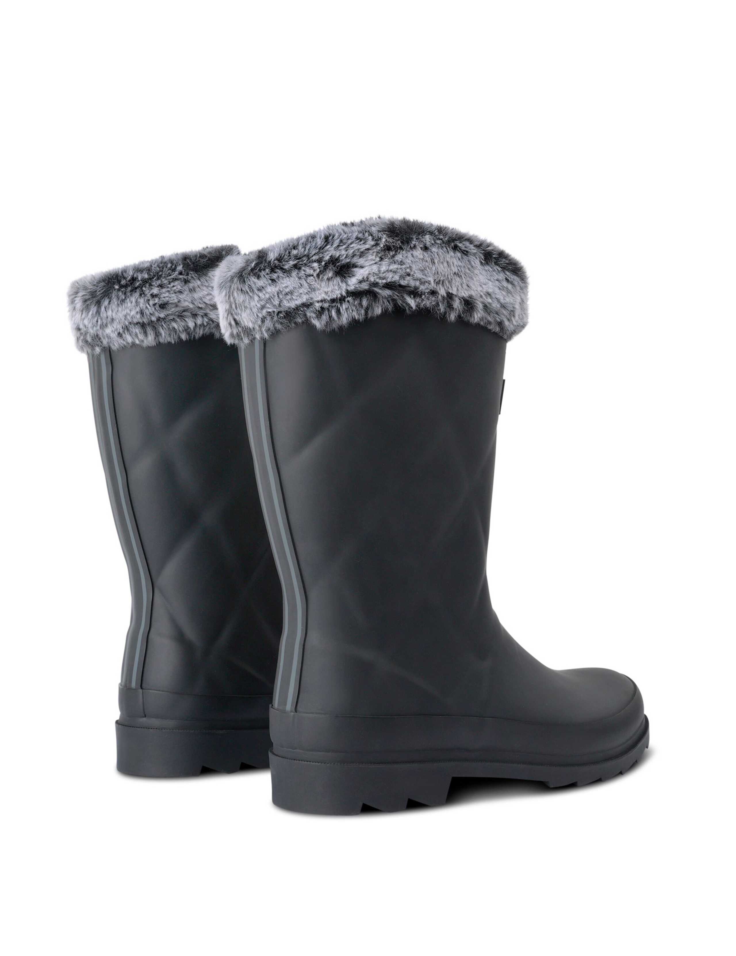 Luxley Quilted Faux Fur Trim Wellies 3 of 6
