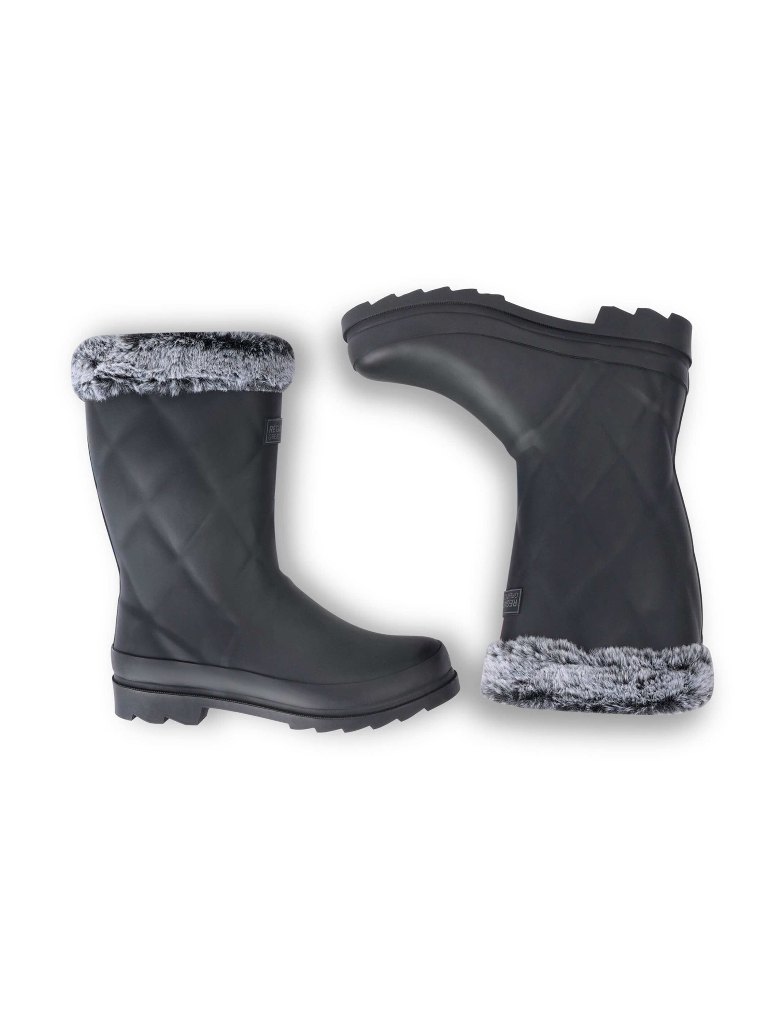 Luxley Quilted Faux Fur Trim Wellies 4 of 6
