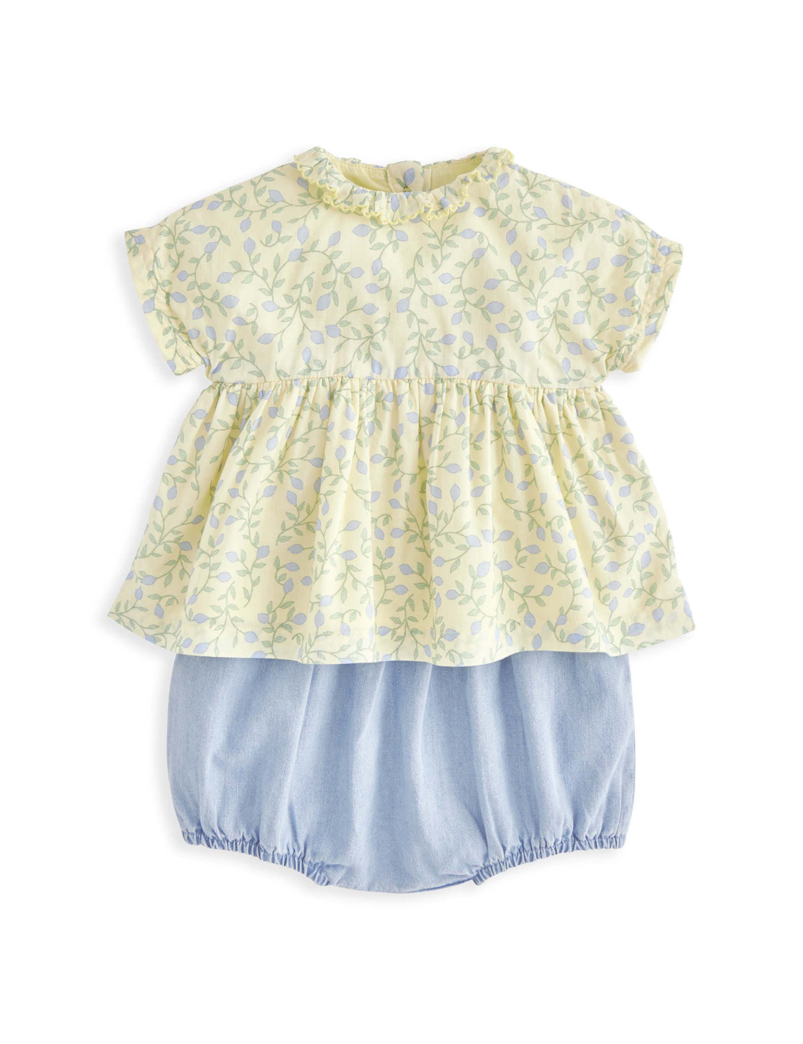 2pc Pure Cotton Floral Top & Bottom Outfit (0-3 Yrs) 2 of 4