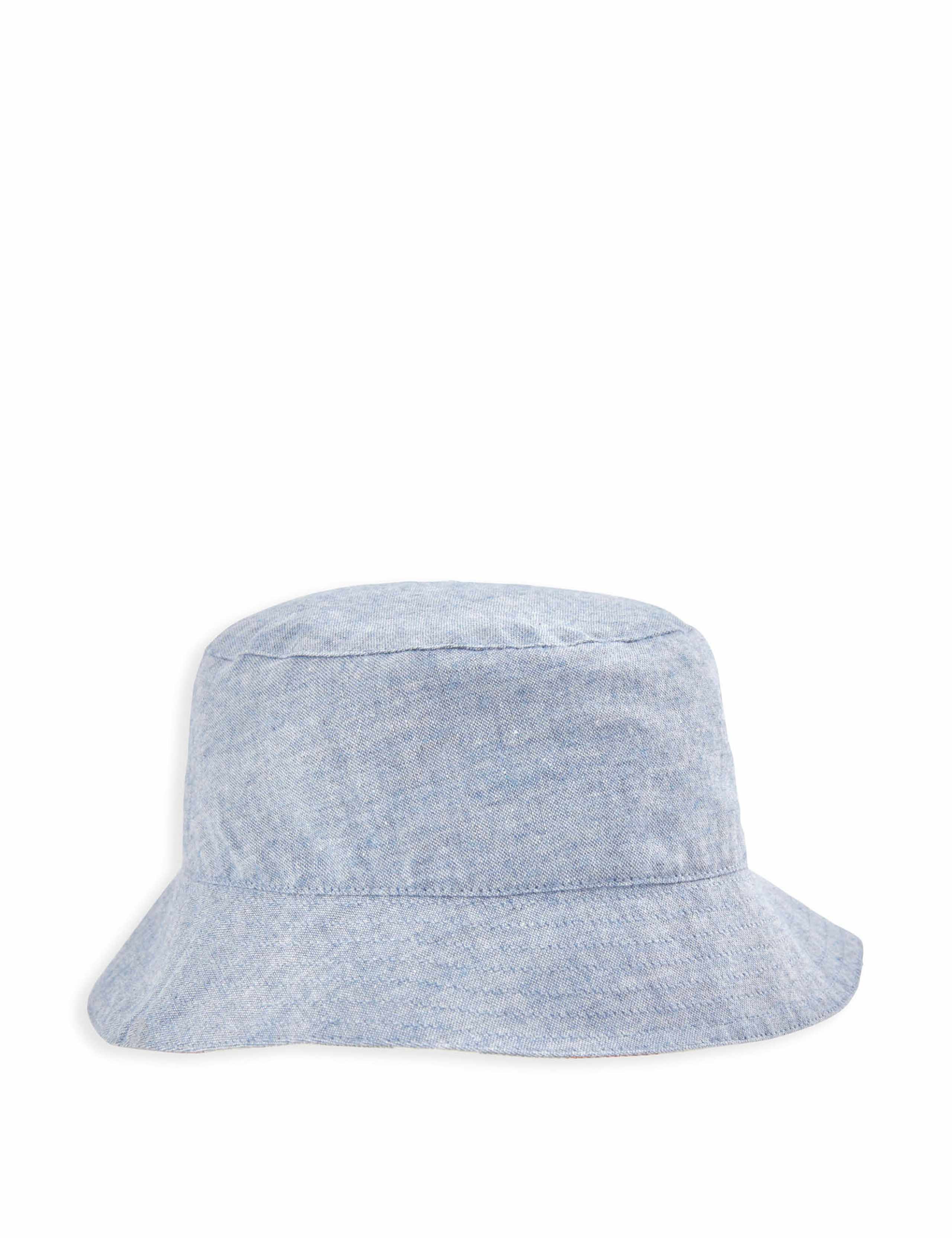 Kids' Pure Cotton Striped Reversible Sun Hat (0-3 Yrs) 1 of 2