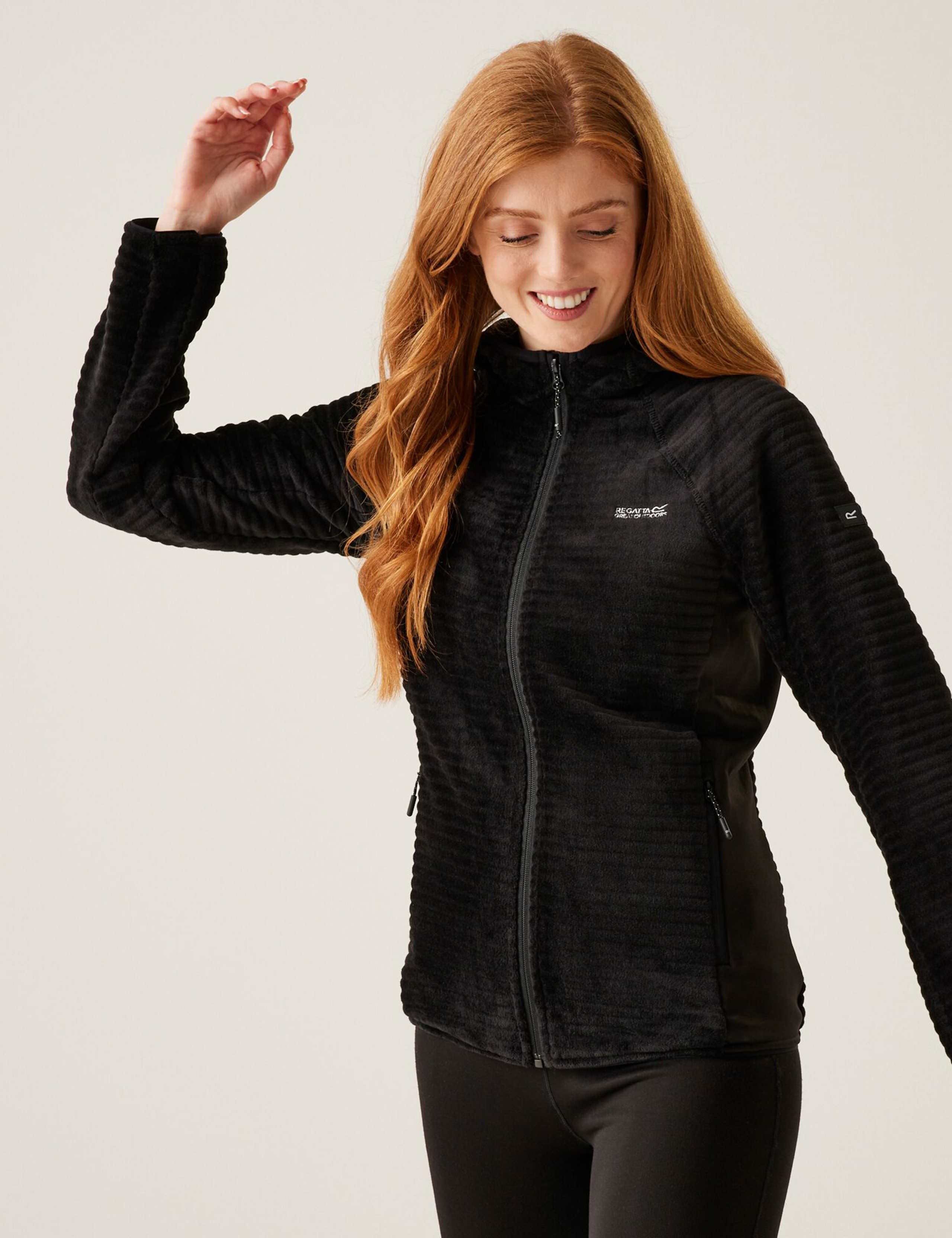 Endra Ribbed Zip Up Hooded Fleece 1 of 5