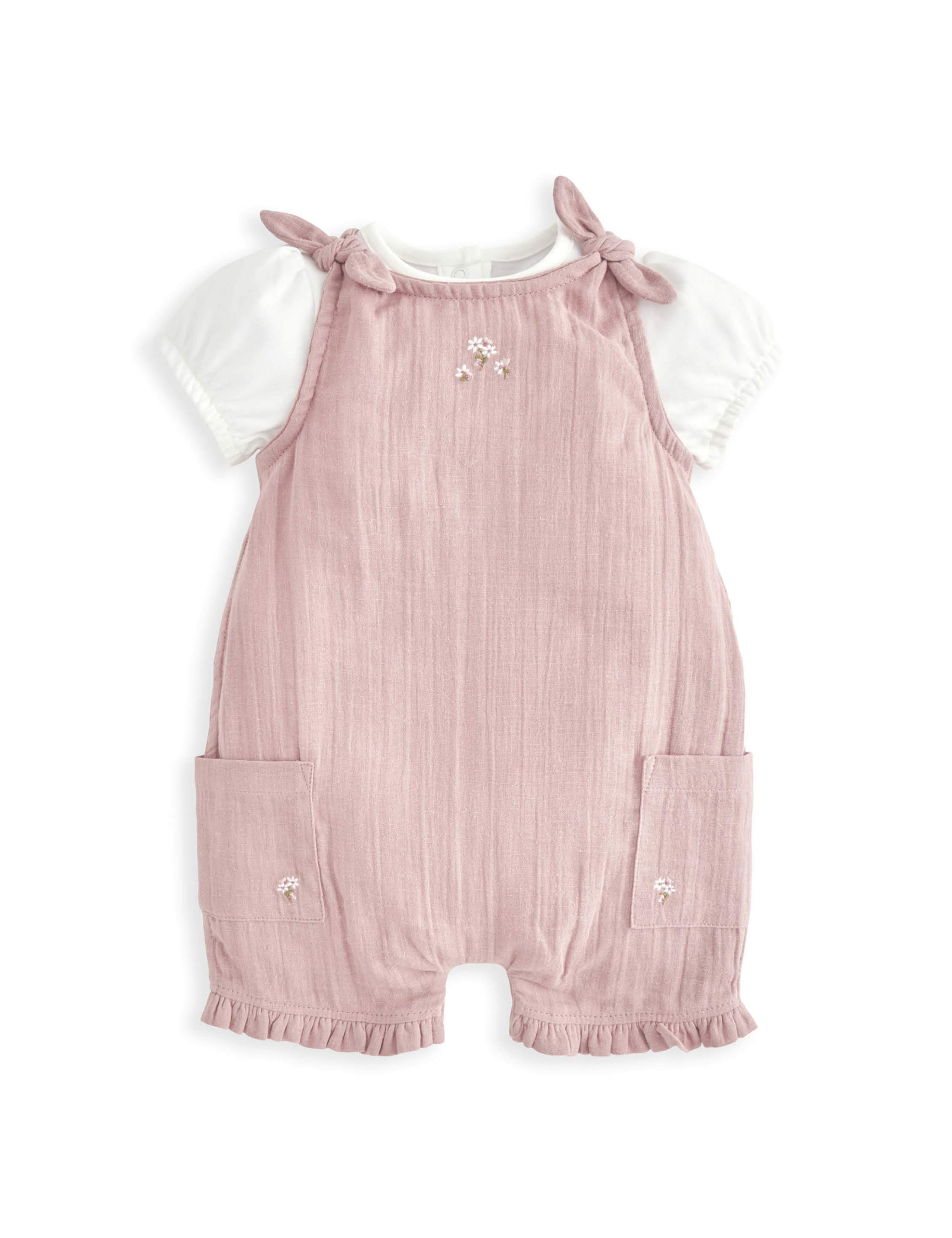 2pc Pure Cotton Floral Outfit (0-12 Mths) 2 of 5