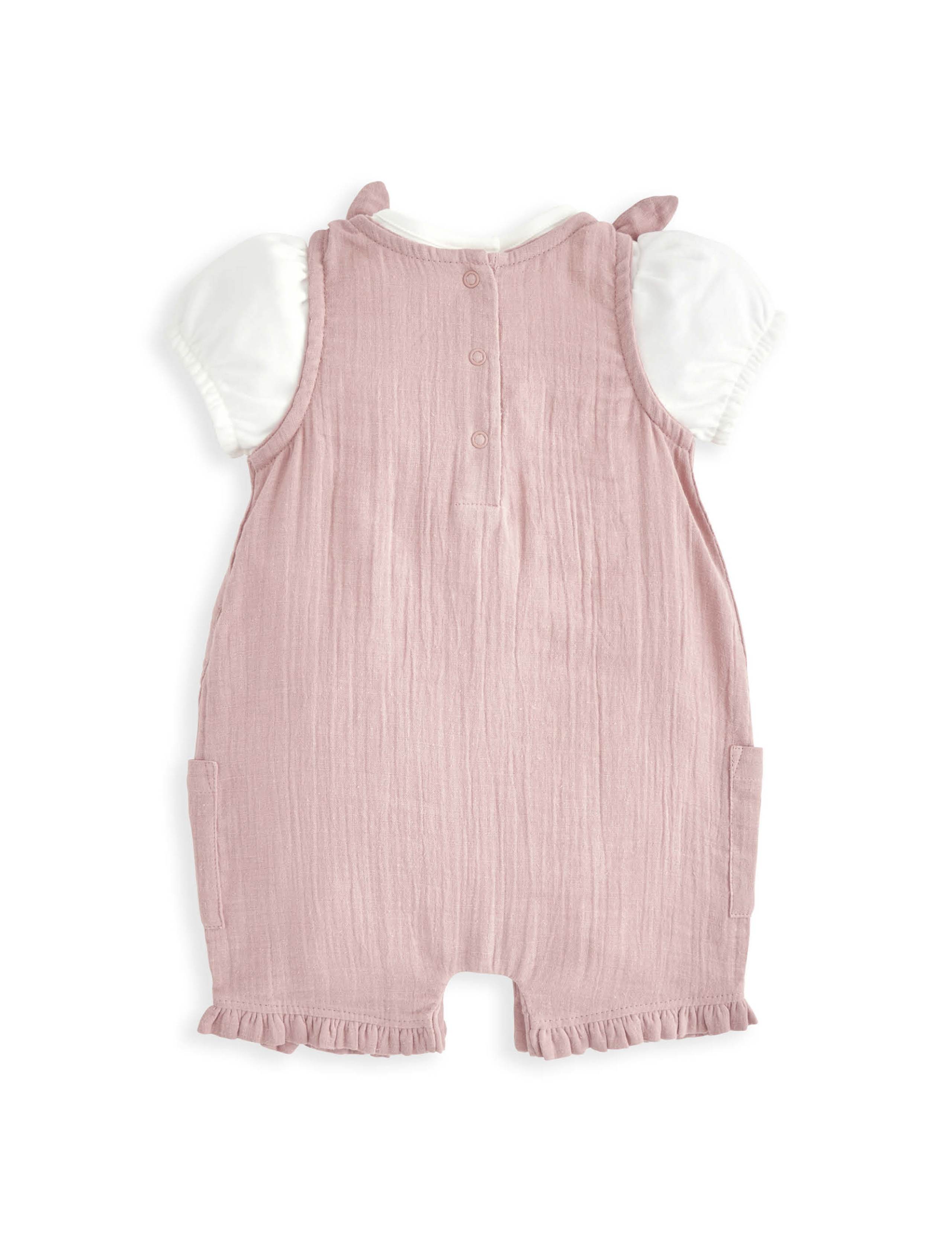 2pc Pure Cotton Floral Outfit (0-12 Mths) 3 of 5