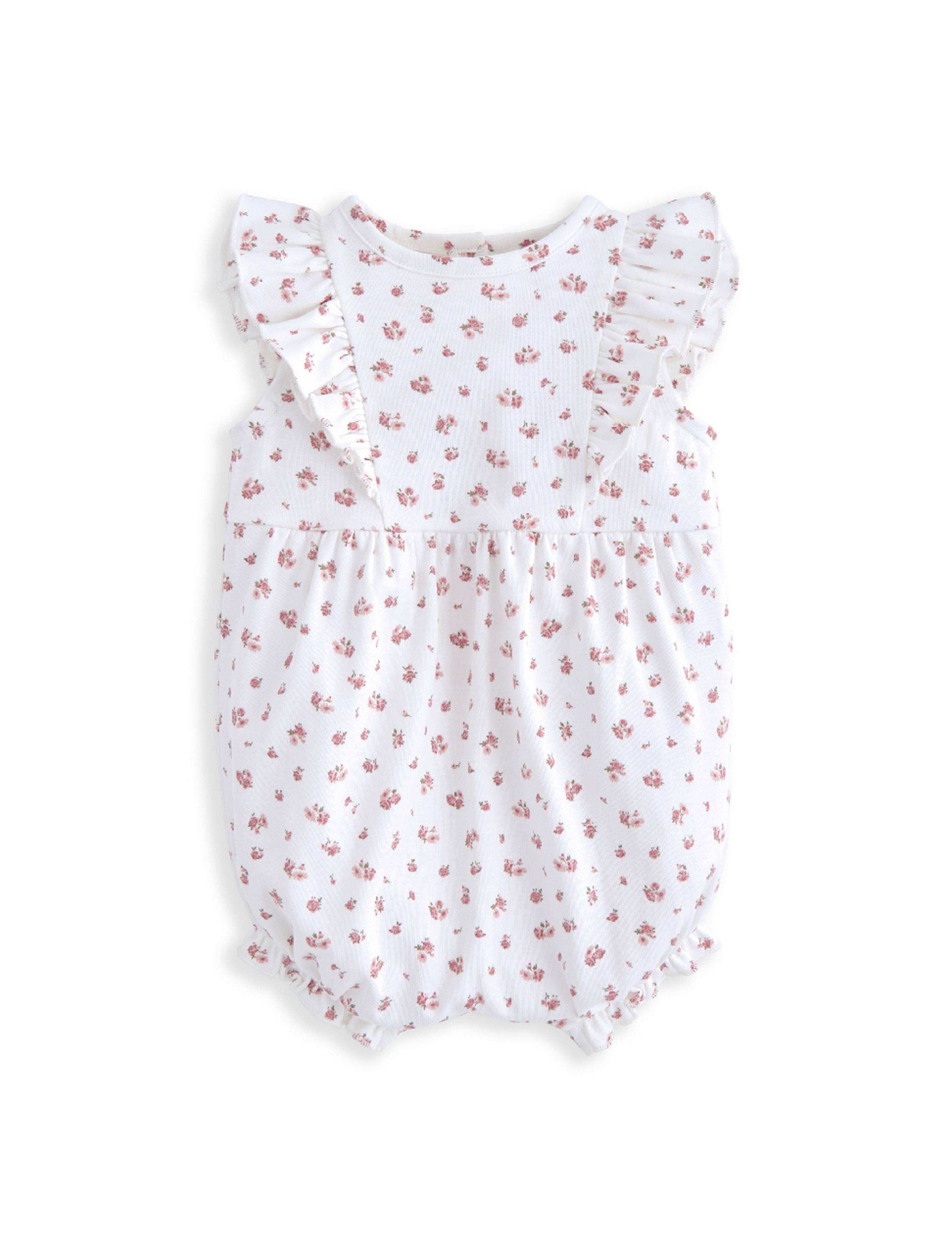 Pure Cotton Floral Frill Romper (0-12 Mths) 2 of 2